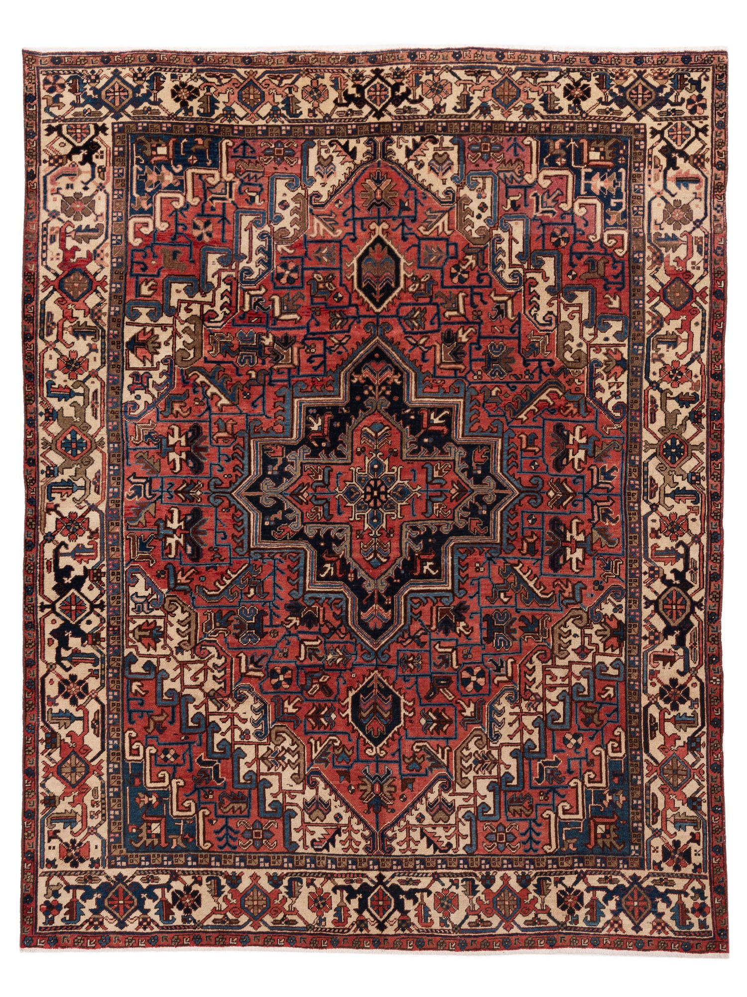 Antique Heirloom Traditional Wool Handmade Hand Knotted Antique Reproduction One of a Kind Area Rug