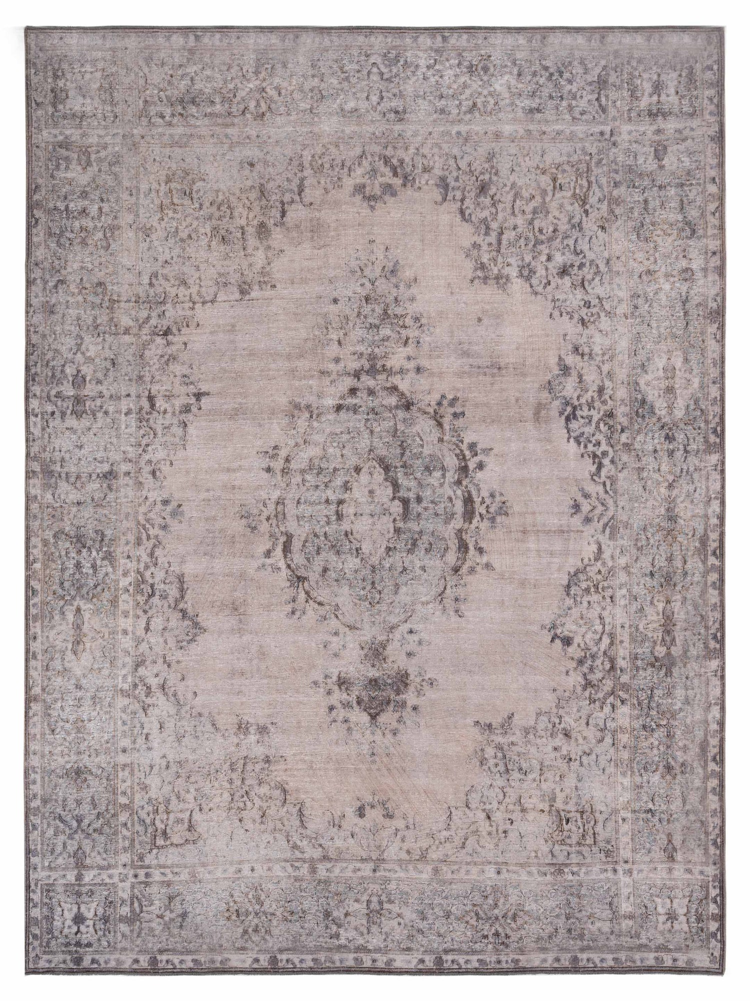 Vintage Contemporary Transitional Wool Handmade Hand Knotted Upcycle One of a Kind Area Rug