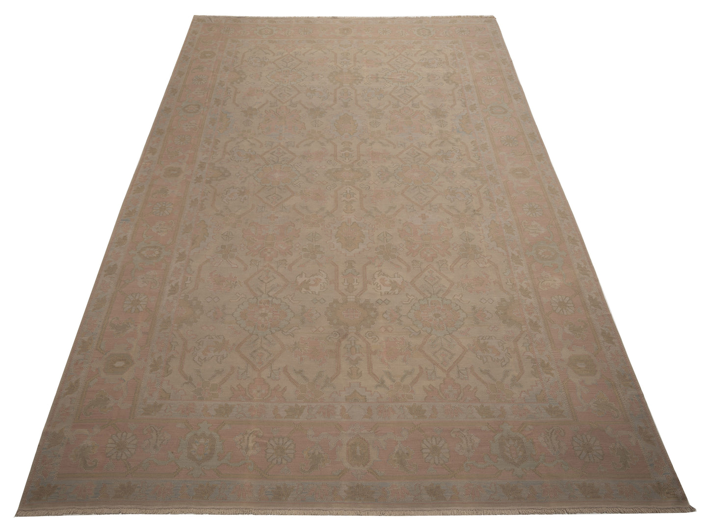 Pasha Transilvanian Kilim 65598 Cream Pink Traditional Hand Woven Rug