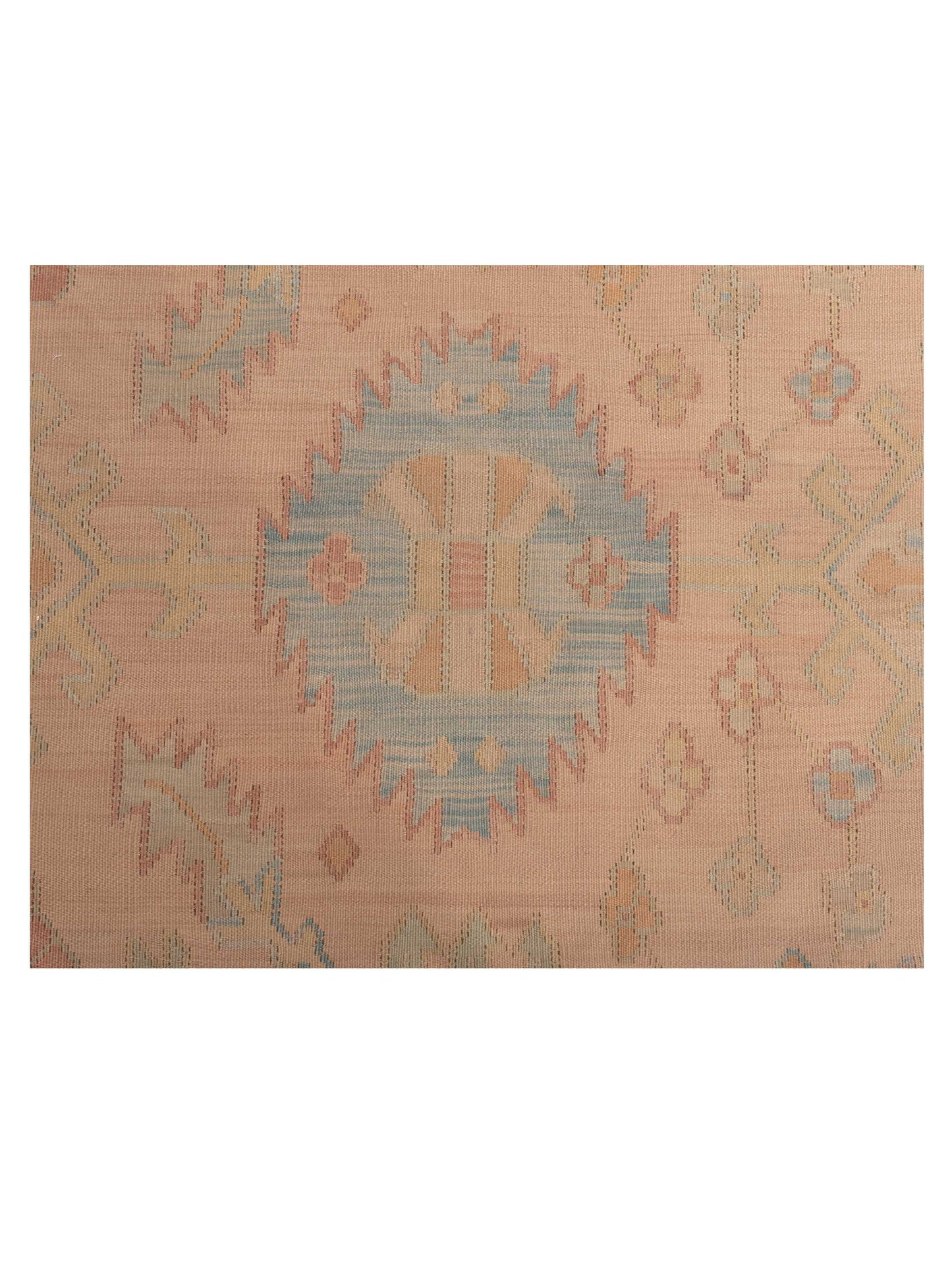 Pasha Transilvanian Kilim 66478 Pink Green Traditional Hand Woven Rug