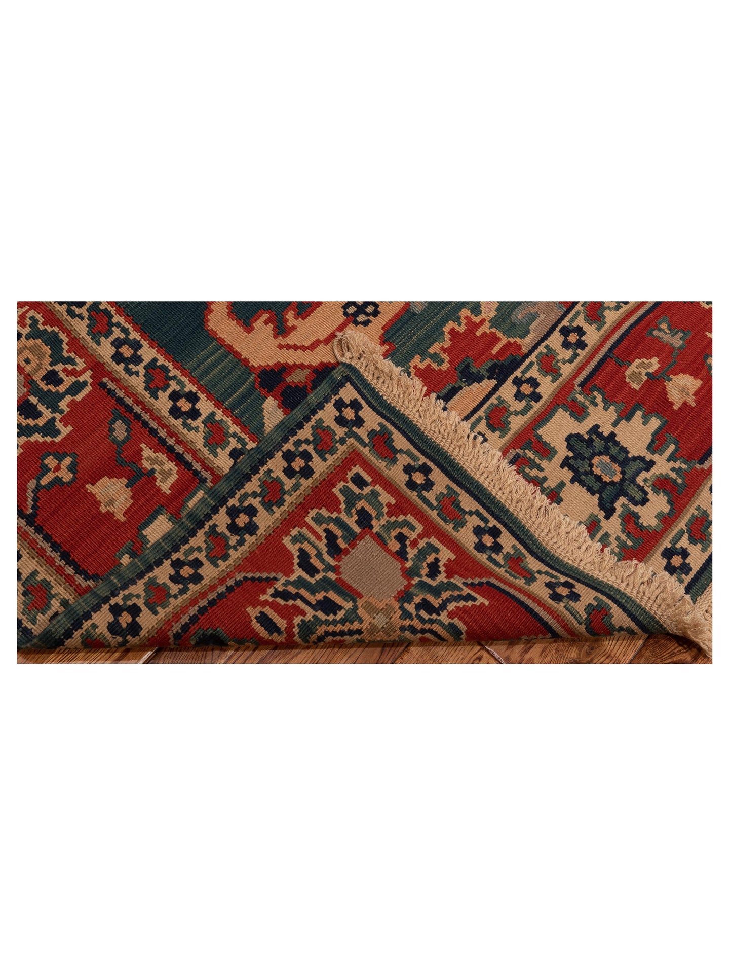 Pasha Transilvanian Kilim 67378 Blue Red Traditional Hand Woven Rug