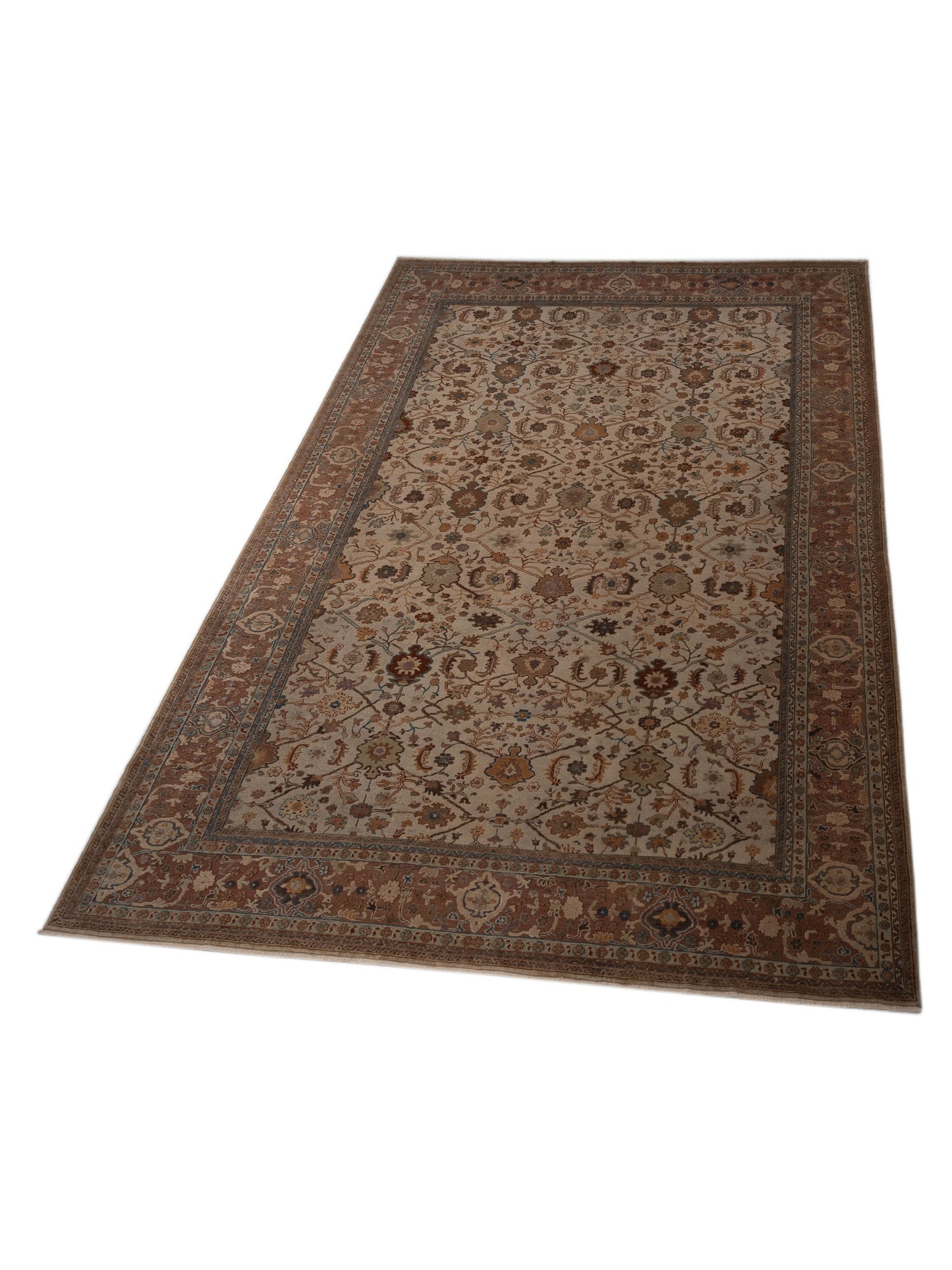 Pasha Turkish Elvan 71483 Ivory Brown Traditional Hand Knotted Rug