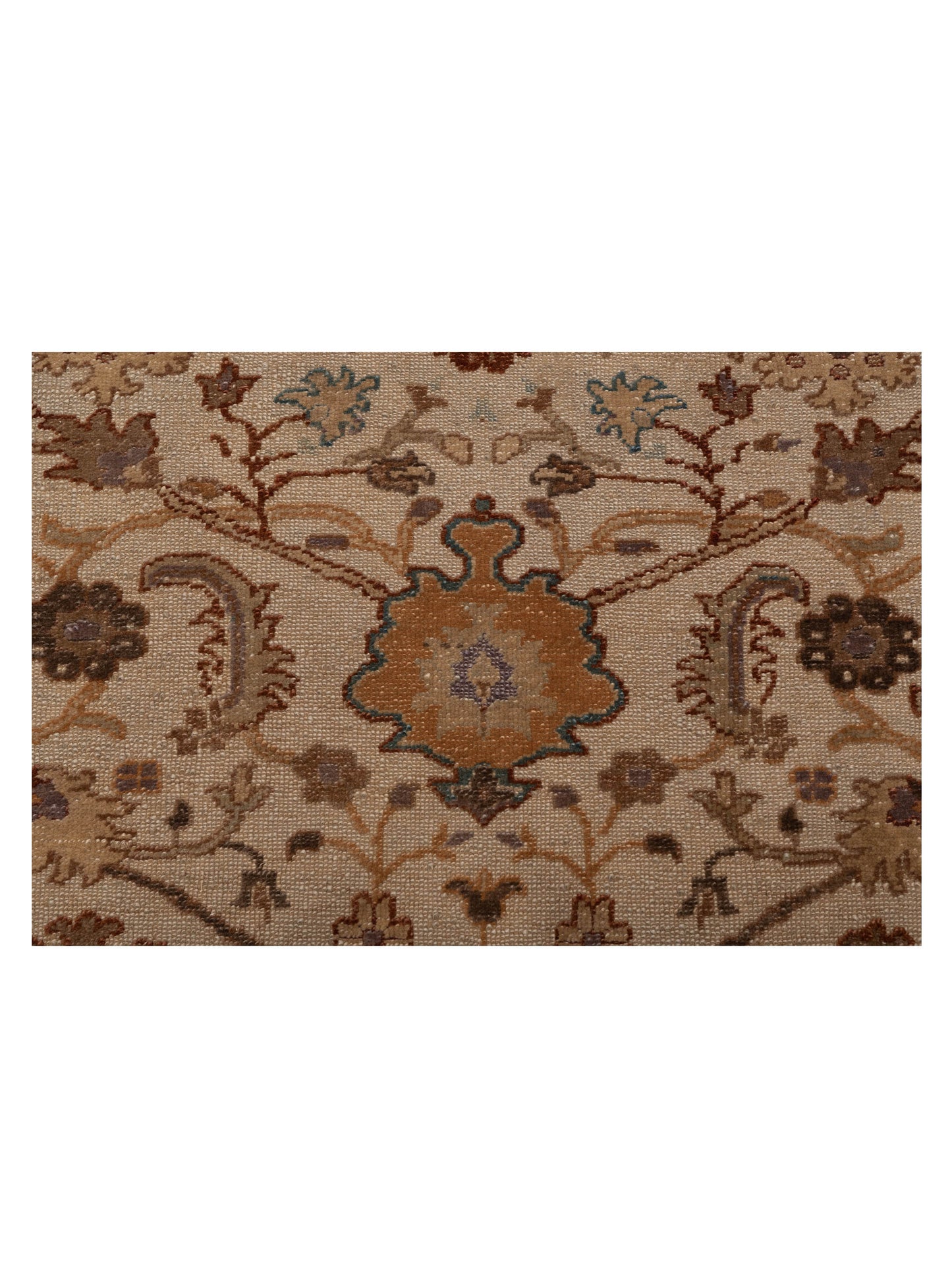 Pasha Turkish Elvan 71483 Ivory Brown Traditional Hand Knotted Rug