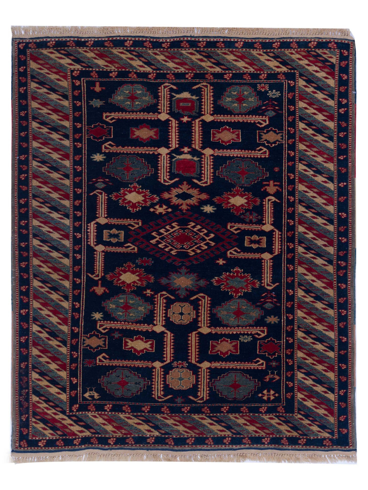 Pasha Turkish Shirwan 71664 Navy Traditional Hand Knotted Rug