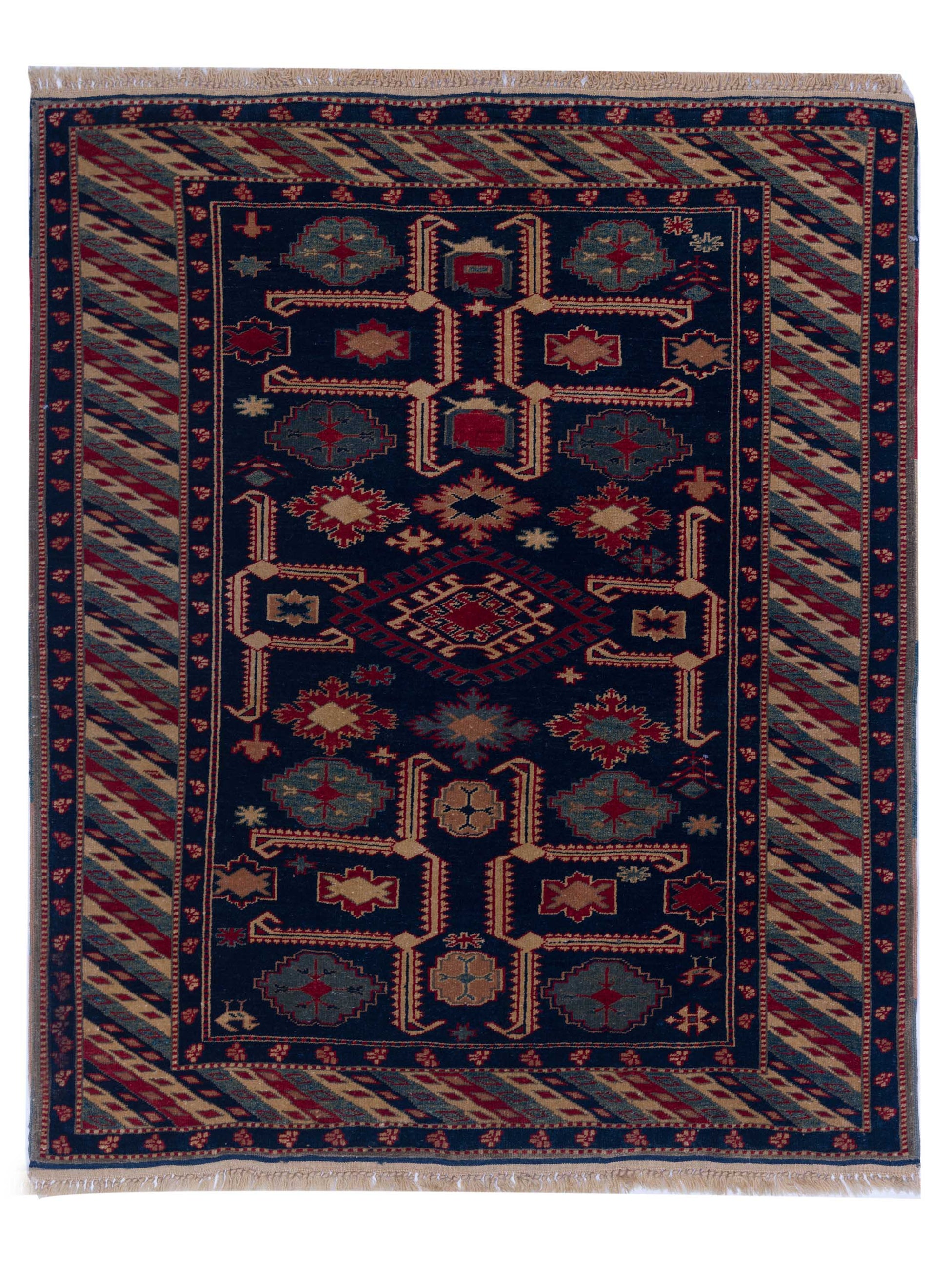 Pasha Turkish Shirwan 71664 Navy Traditional Hand Knotted Rug