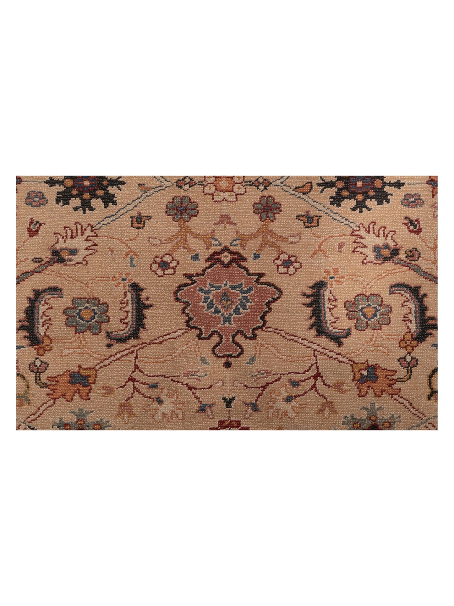 Pasha Turkish Elvan Maile Beige Pink Traditional Hand Knotted Rug