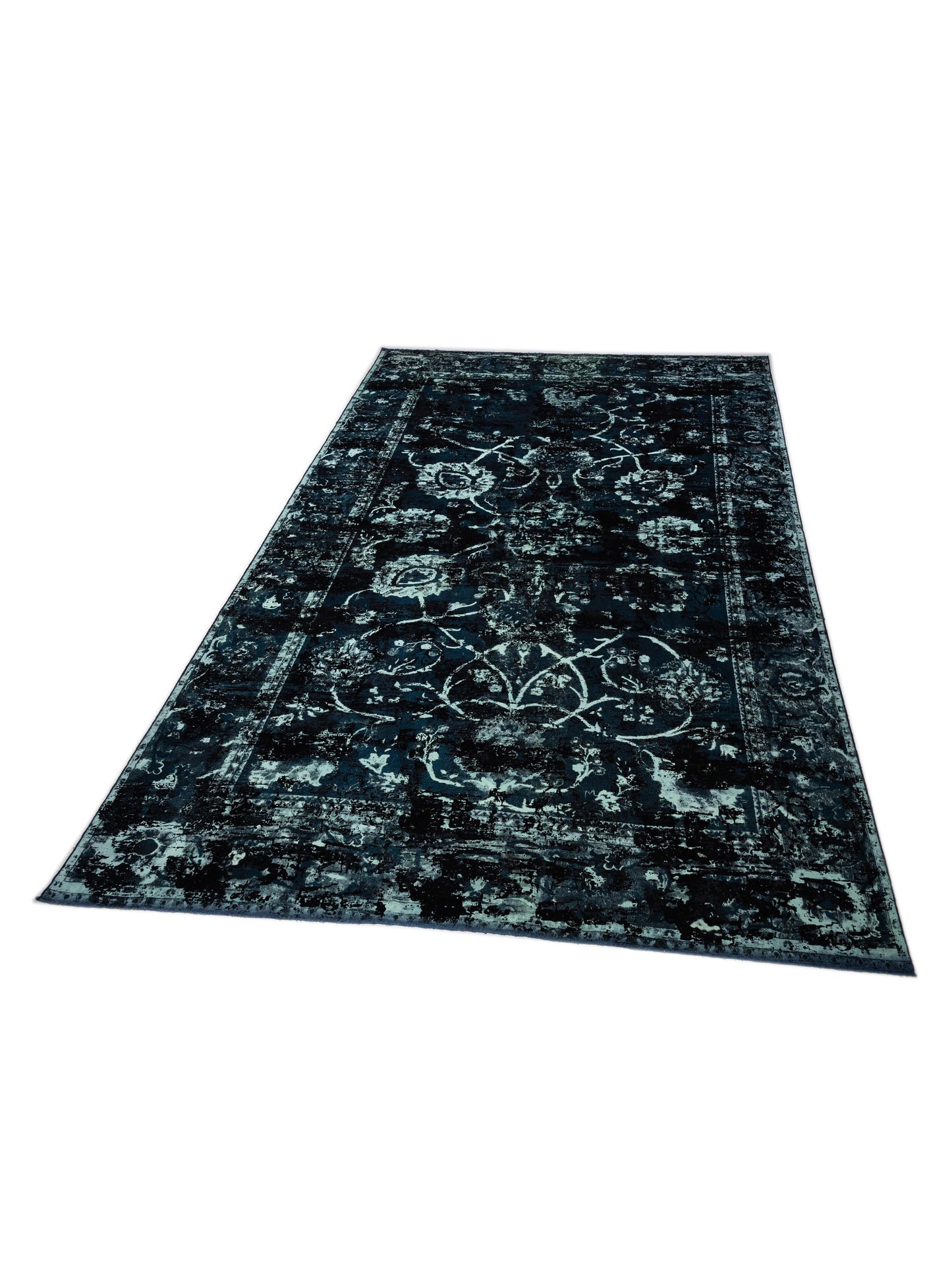 Pasha Vintage 72046 Teal Blue  Contemporary Hand Knotted Rug