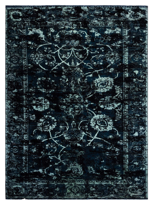 Pasha Vintage 72046 Teal Blue Contemporary Hand Knotted Rug