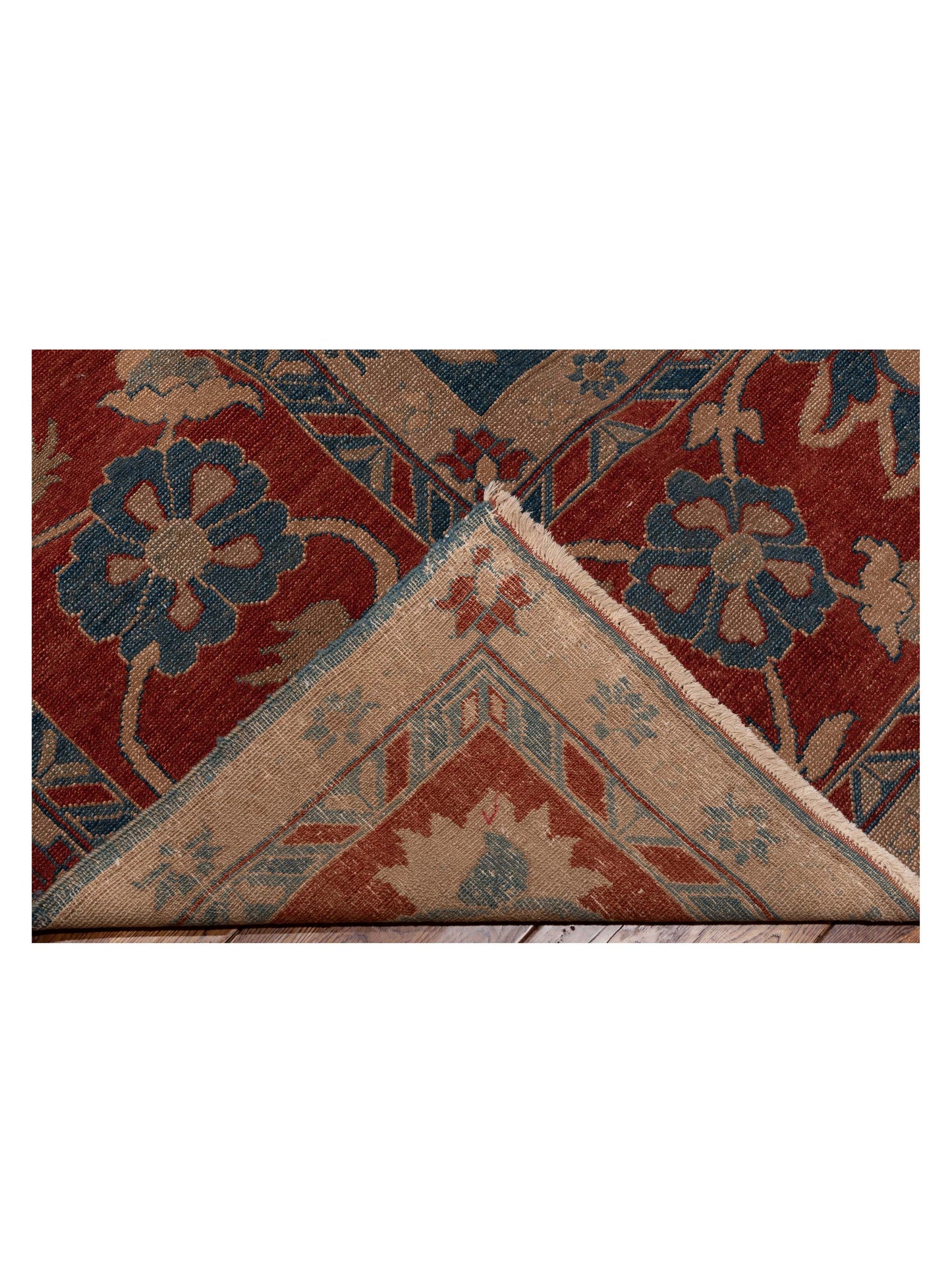 Pasha Turkish Elvan 73594 Blue Red Traditional Hand Knotted Rug