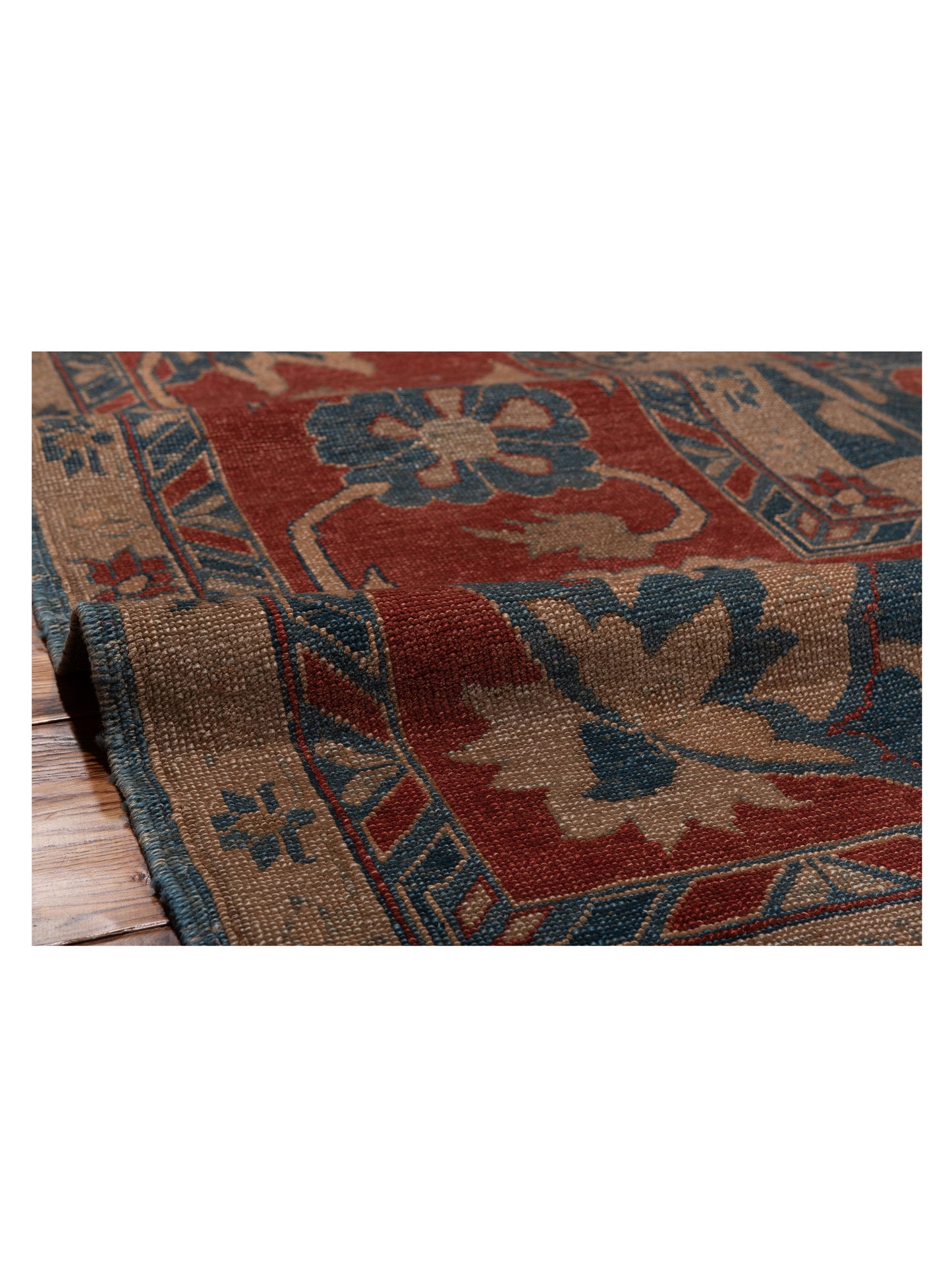 Pasha Turkish Elvan 73594 Blue Red Traditional Hand Knotted Rug