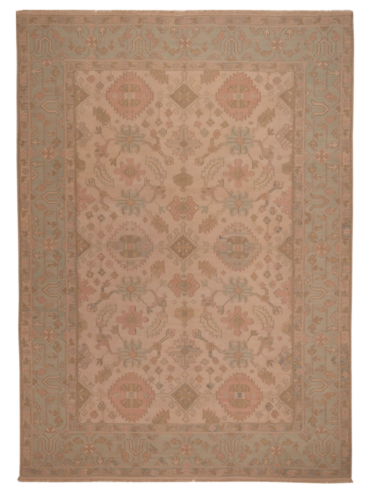 Pasha Transilvanian Kilim 73793 Ivory Traditional Hand Woven Rug