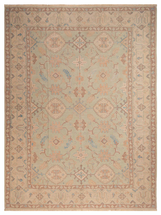 Pasha Transilvanian Kilim 73797 Green Traditional Hand Woven Rug