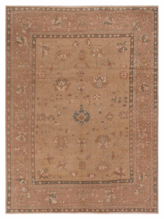 Pasha Authentic Oushak Ela Beige Transitional Hand Knotted Rug