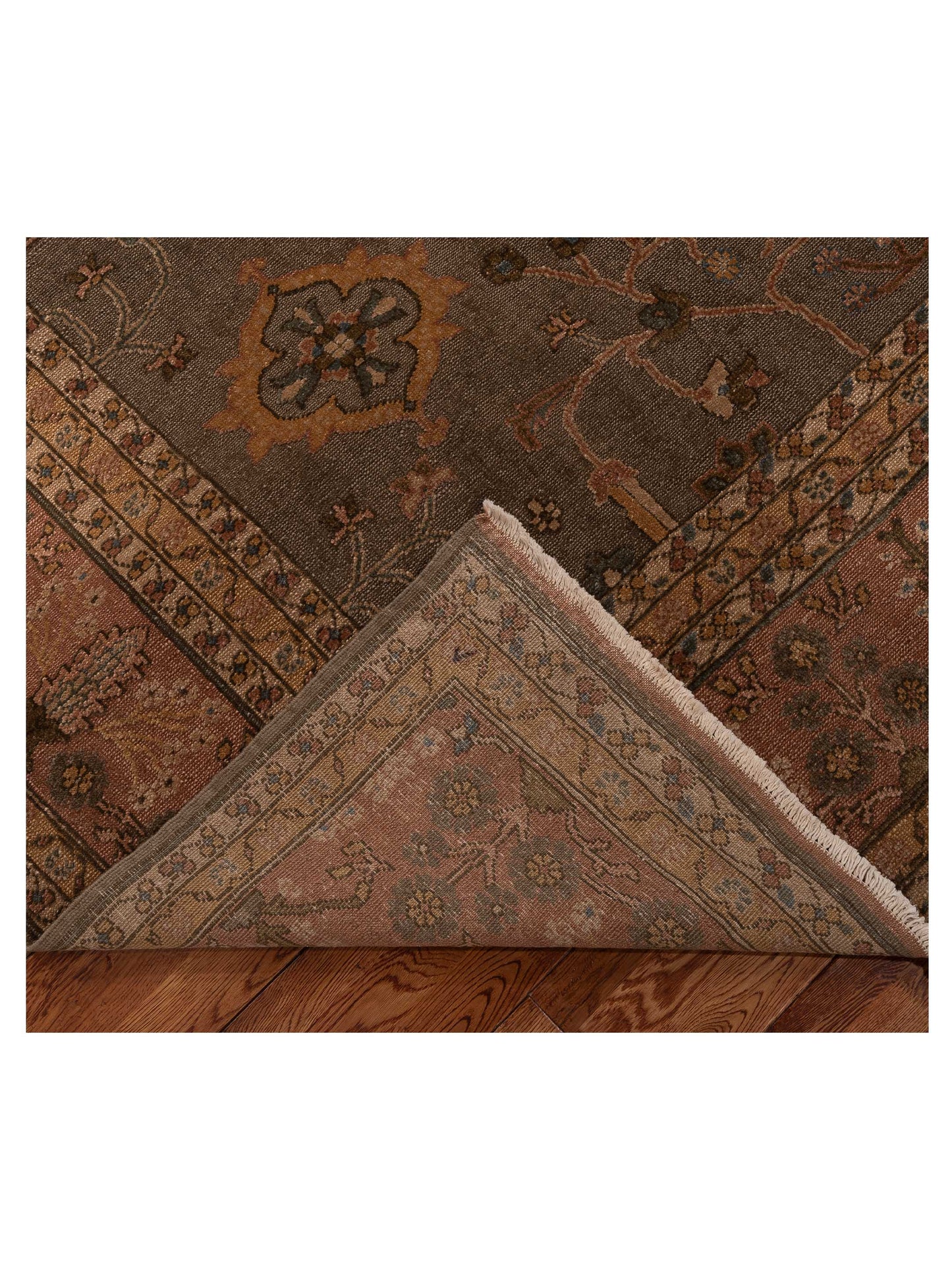 Pasha Turkish Elvan 75299 Sage Green Copper Traditional Hand Knotted Rug