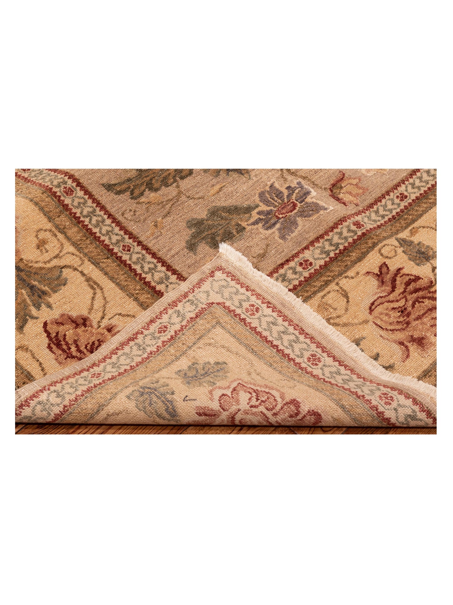 Pasha Turkish Elvan Firuz Light Brown Cream Traditional Hand Knotted Rug