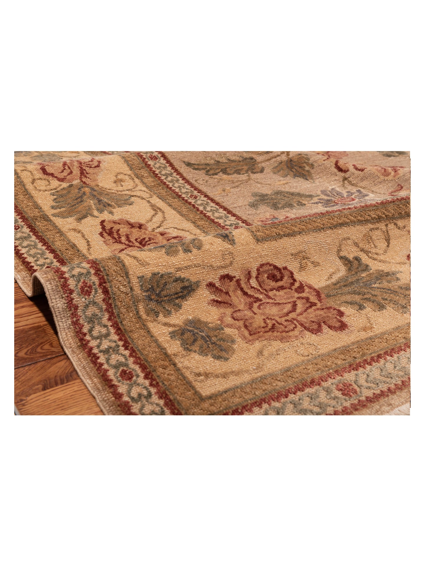 Pasha Turkish Elvan Firuz Light Brown Cream Traditional Hand Knotted Rug