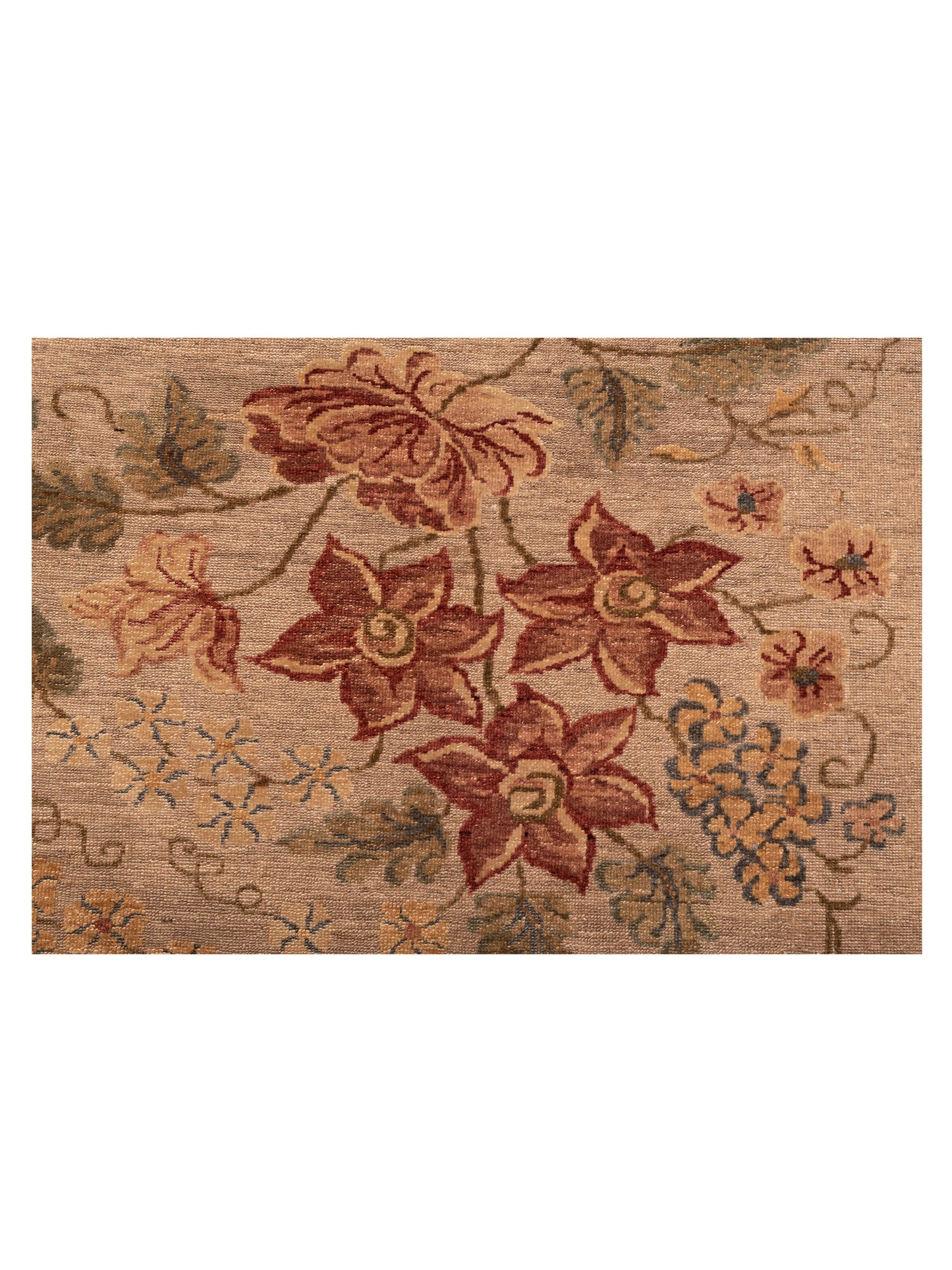 Pasha Turkish Elvan Firuz Light Brown Cream Traditional Hand Knotted Rug