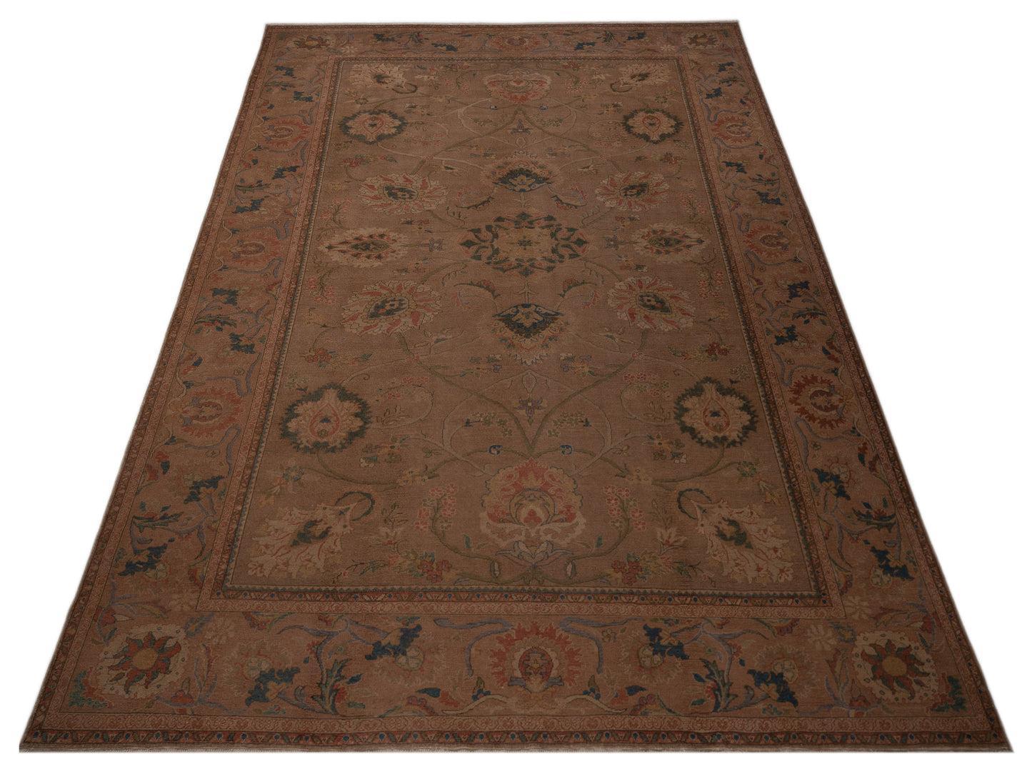 Pasha Turkish Elvan 77045 Light Brown Brown Traditional Hand Knotted Rug