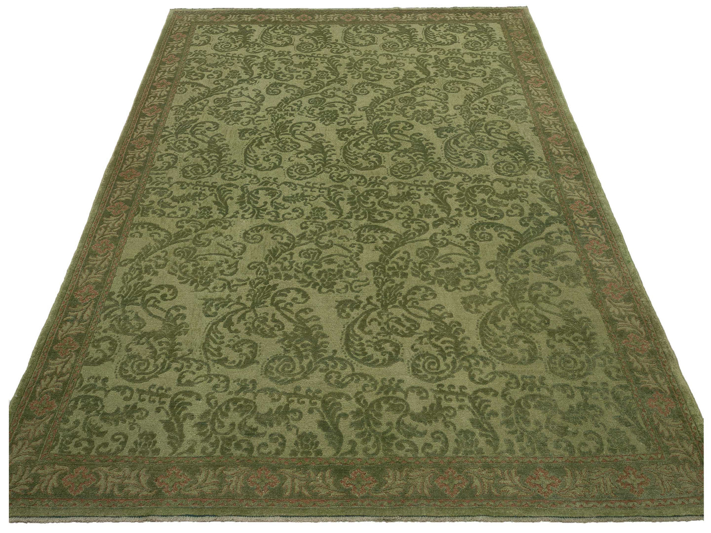 Pasha Vintage 77053 Green  Contemporary Hand Knotted Rug