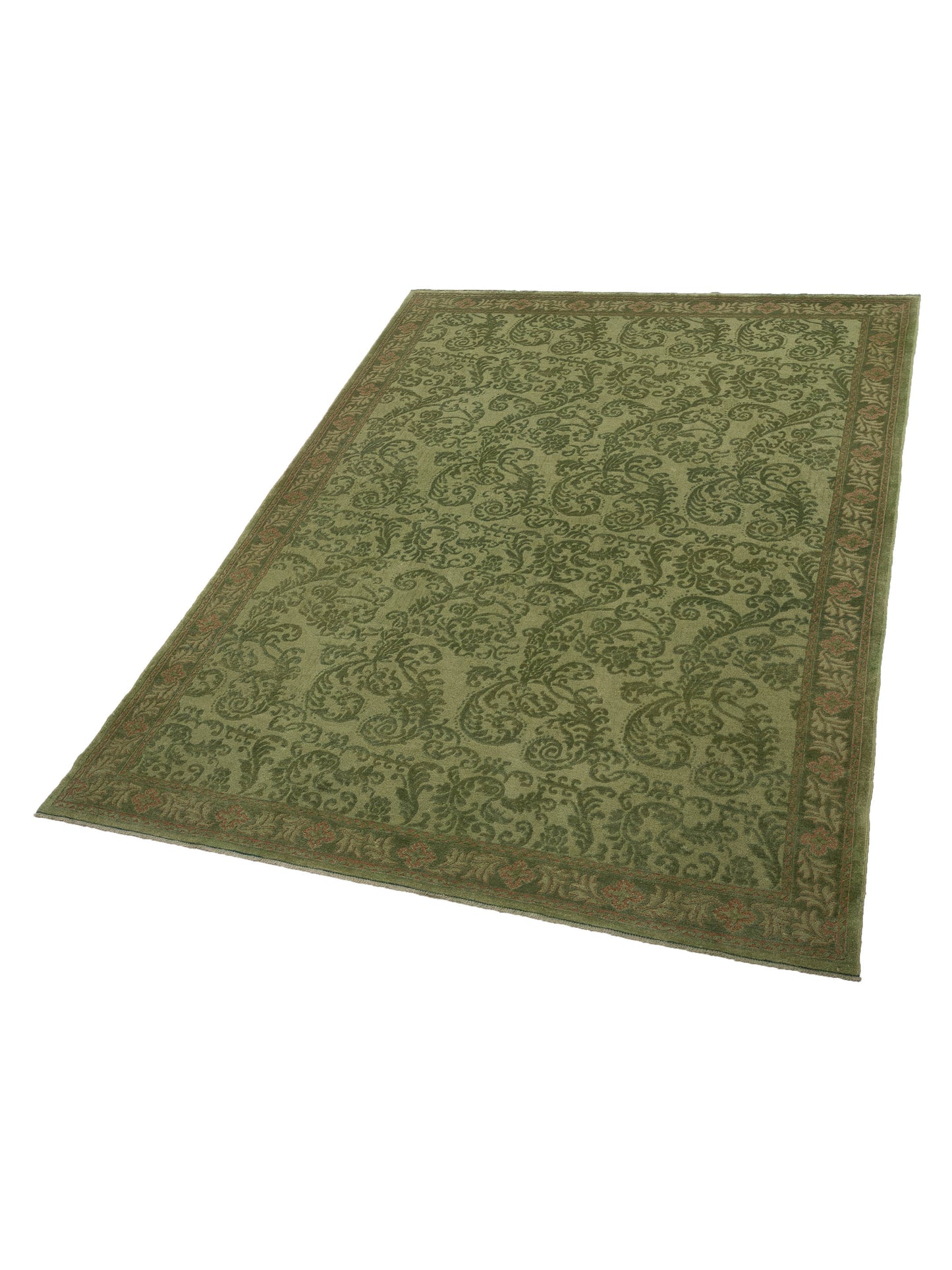 Pasha Vintage 77053 Green  Contemporary Hand Knotted Rug