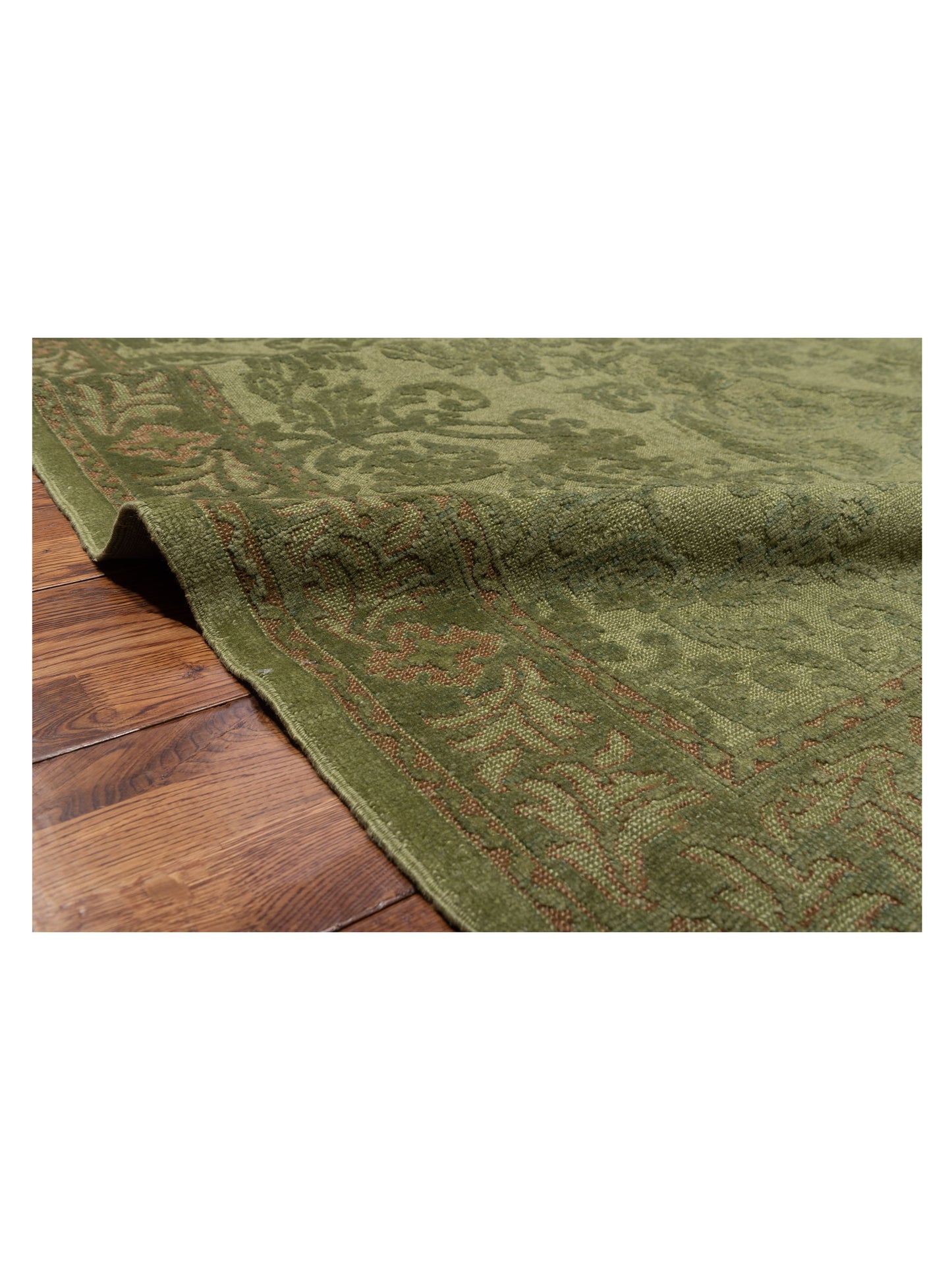 Pasha Vintage 77053 Green  Contemporary Hand Knotted Rug