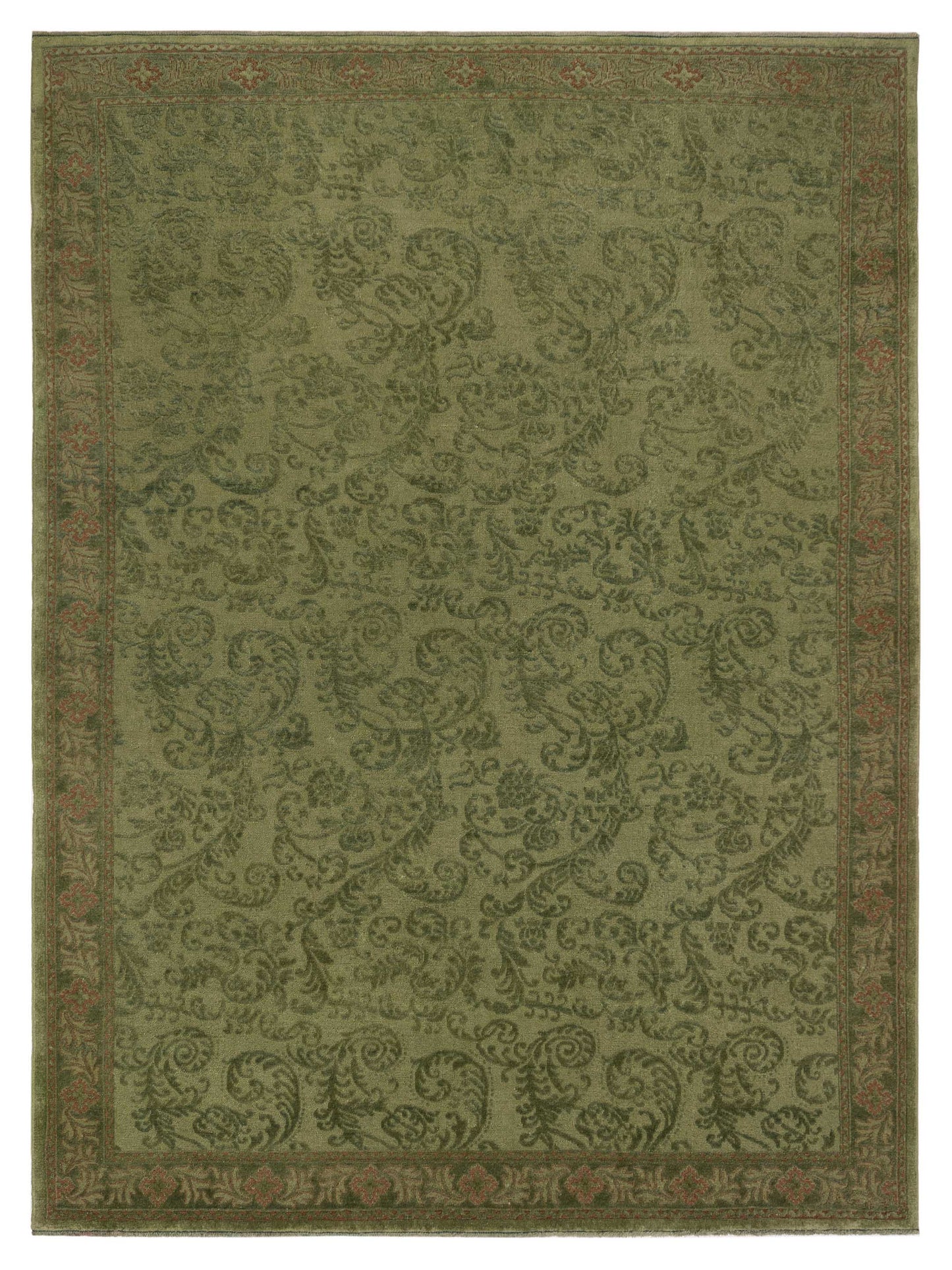 Pasha Vintage 77053 Green Contemporary Hand Knotted Rug