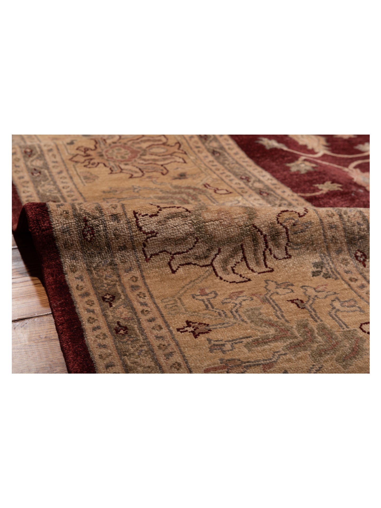 Pasha Turkish Elvan 77285 Red Gold Traditional Hand Knotted Rug