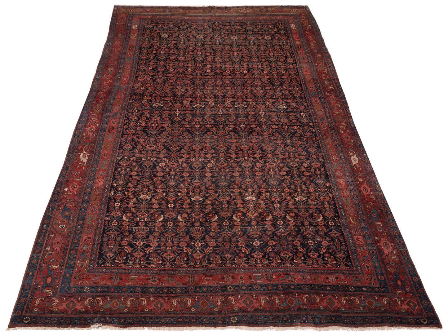 Pasha Antique Heirloom 77415 Navy Red Traditional Hand Knotted Rug