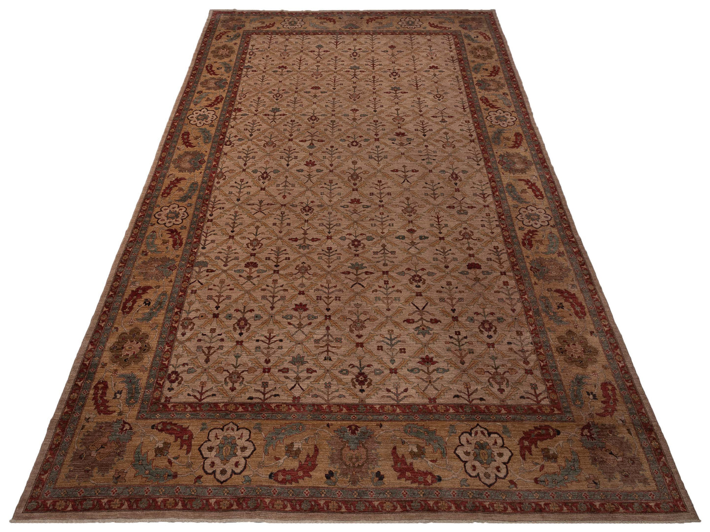 Pasha Elvan Yesim Ivory Gold Traditional Hand Knotted Rug