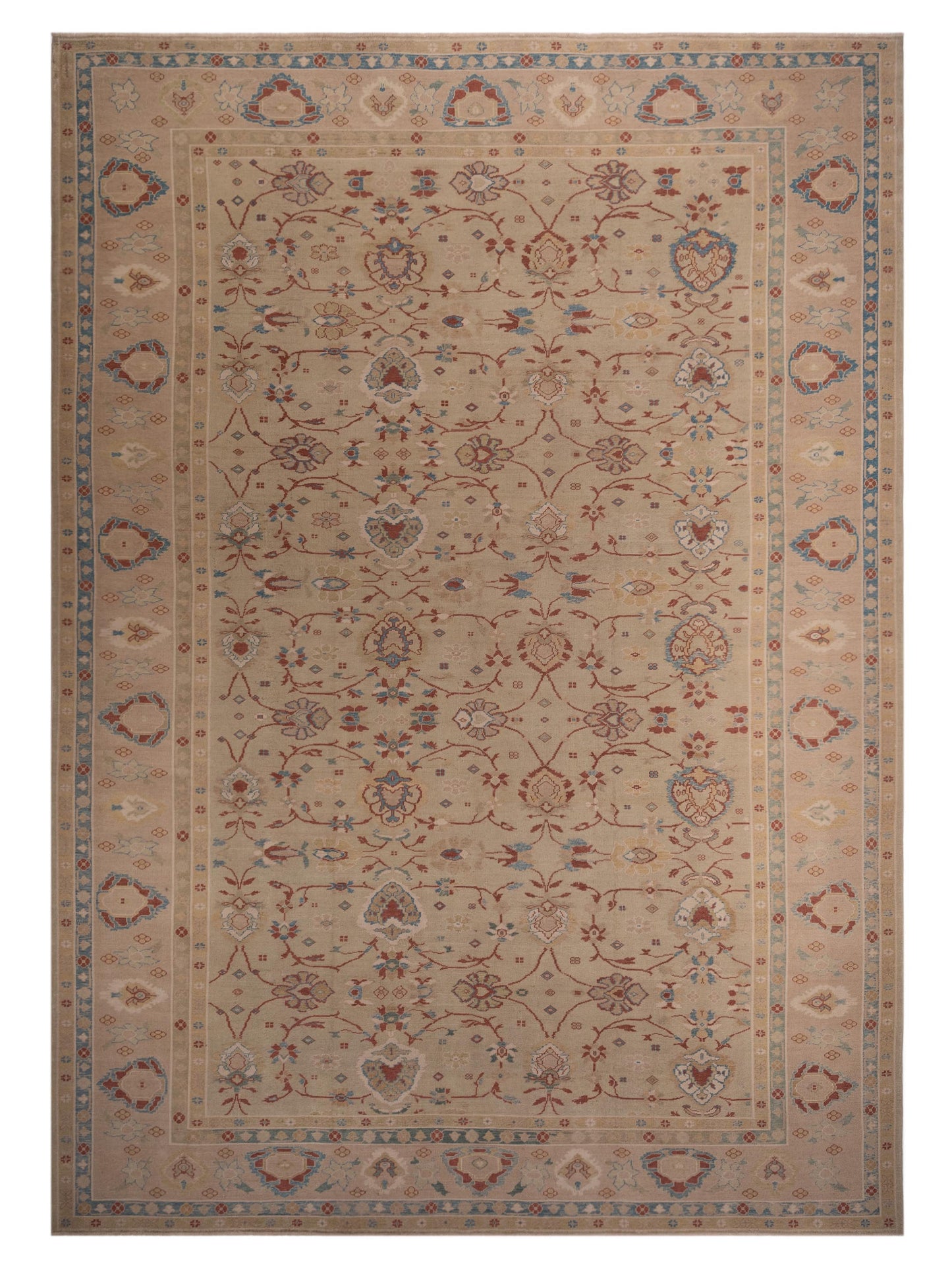 Pasha Turkish Elvan 78338 Light Green Traditional Hand Knotted Rug