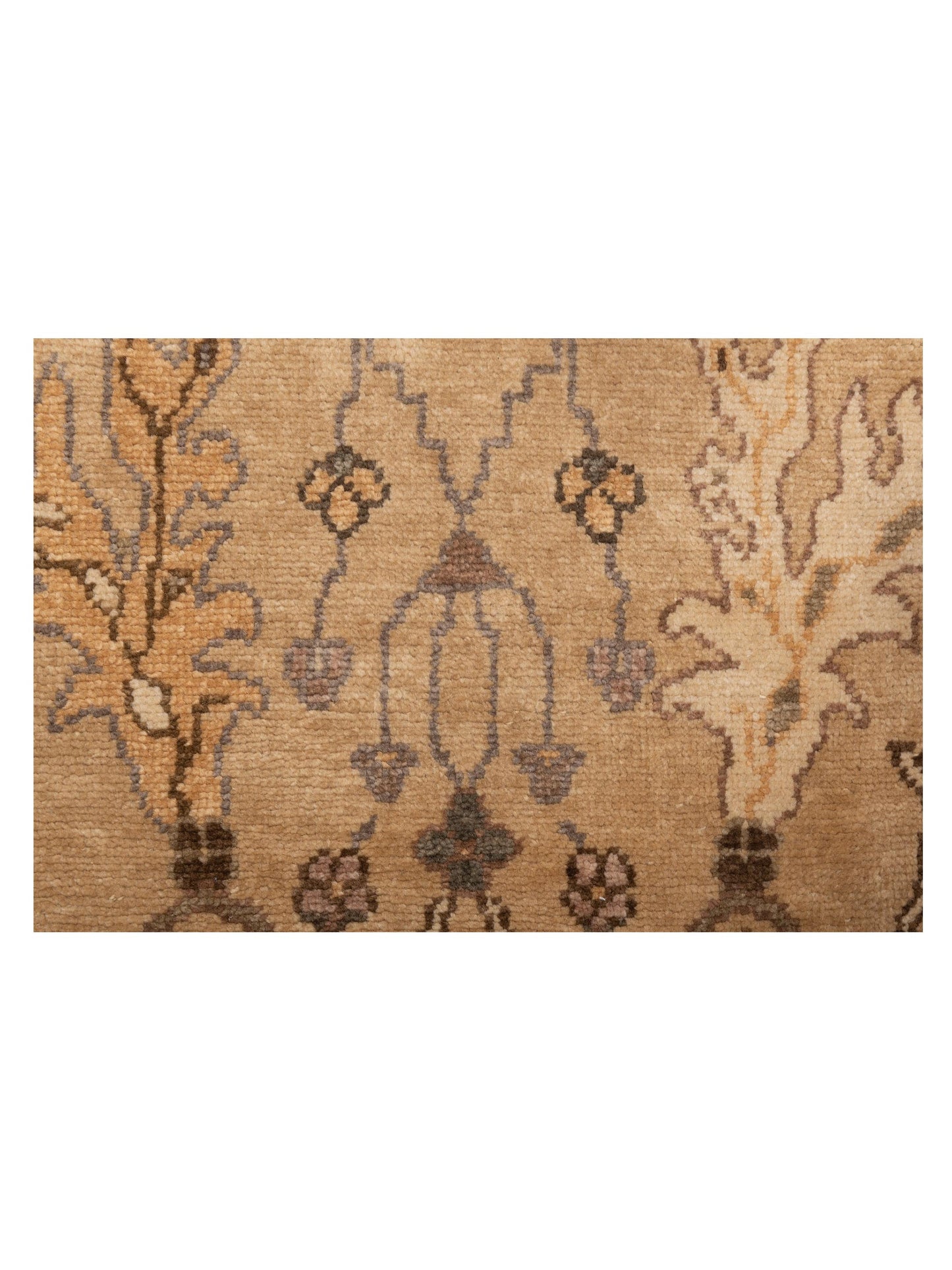 Pasha Turkish Elvan Gufte Light Brown Gold Traditional Hand Knotted Rug