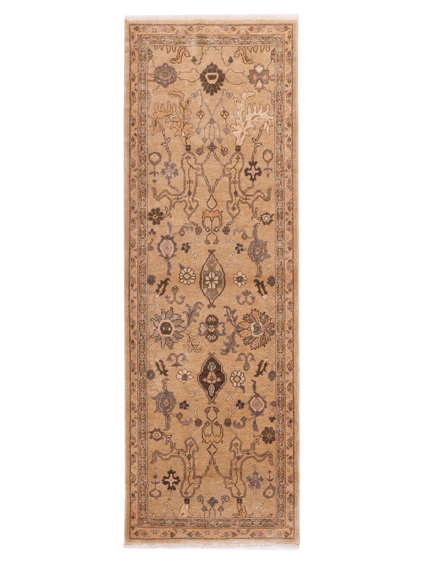 Pasha Turkish Elvan Gufte Light Brown Traditional Hand Knotted Rug