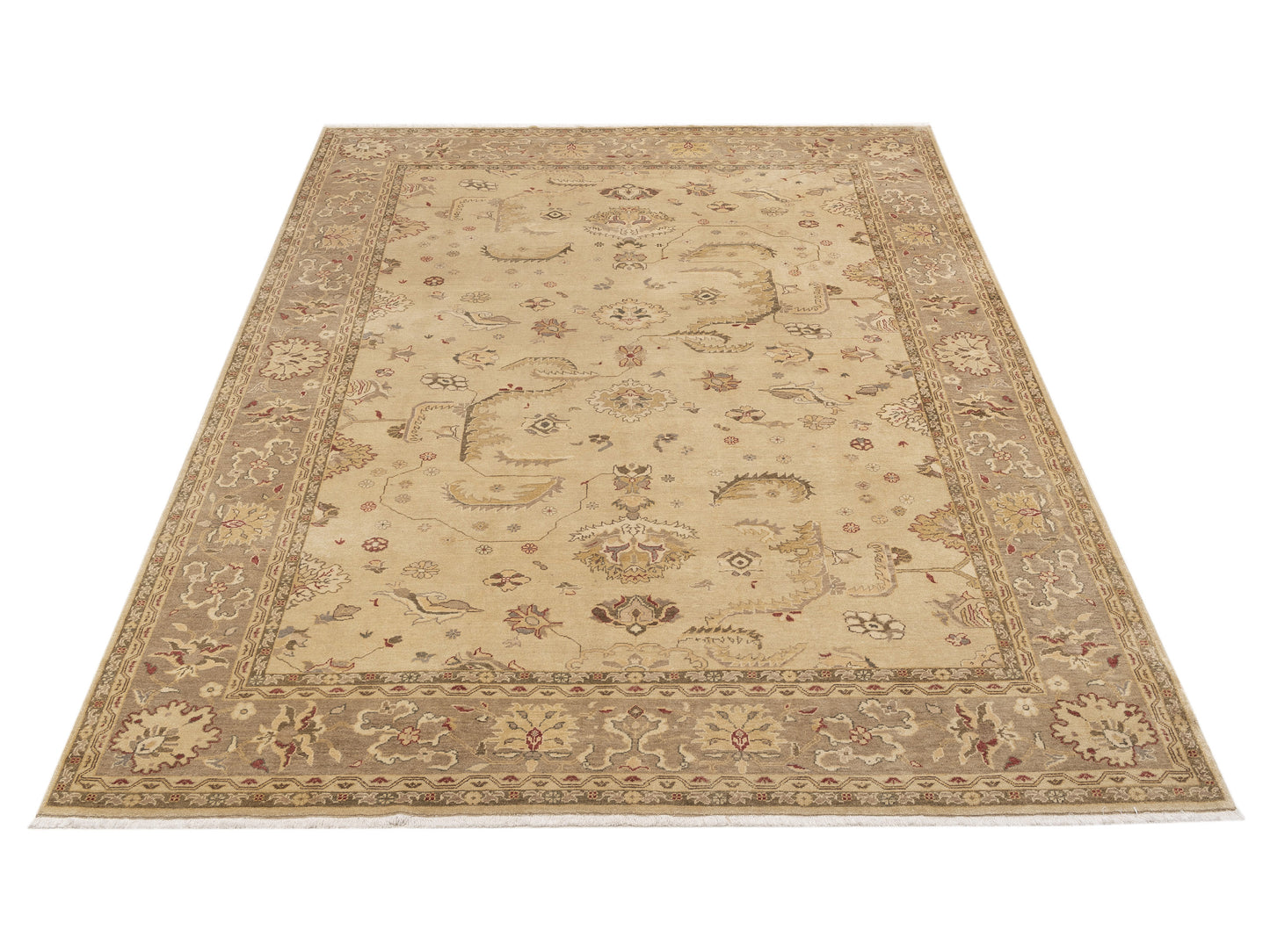 Pasha Turkish Elvan Zerya Camel Brown Traditional Hand Knotted Rug