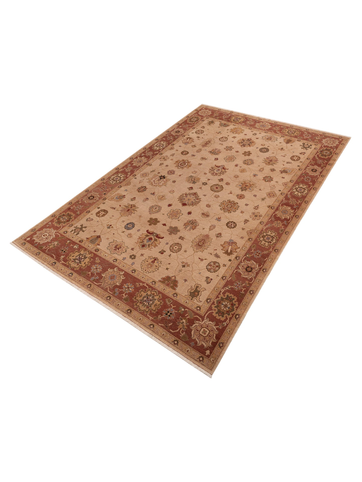 Pasha Turkish Elvan 79241 Beige Rust Traditional Hand Knotted Rug