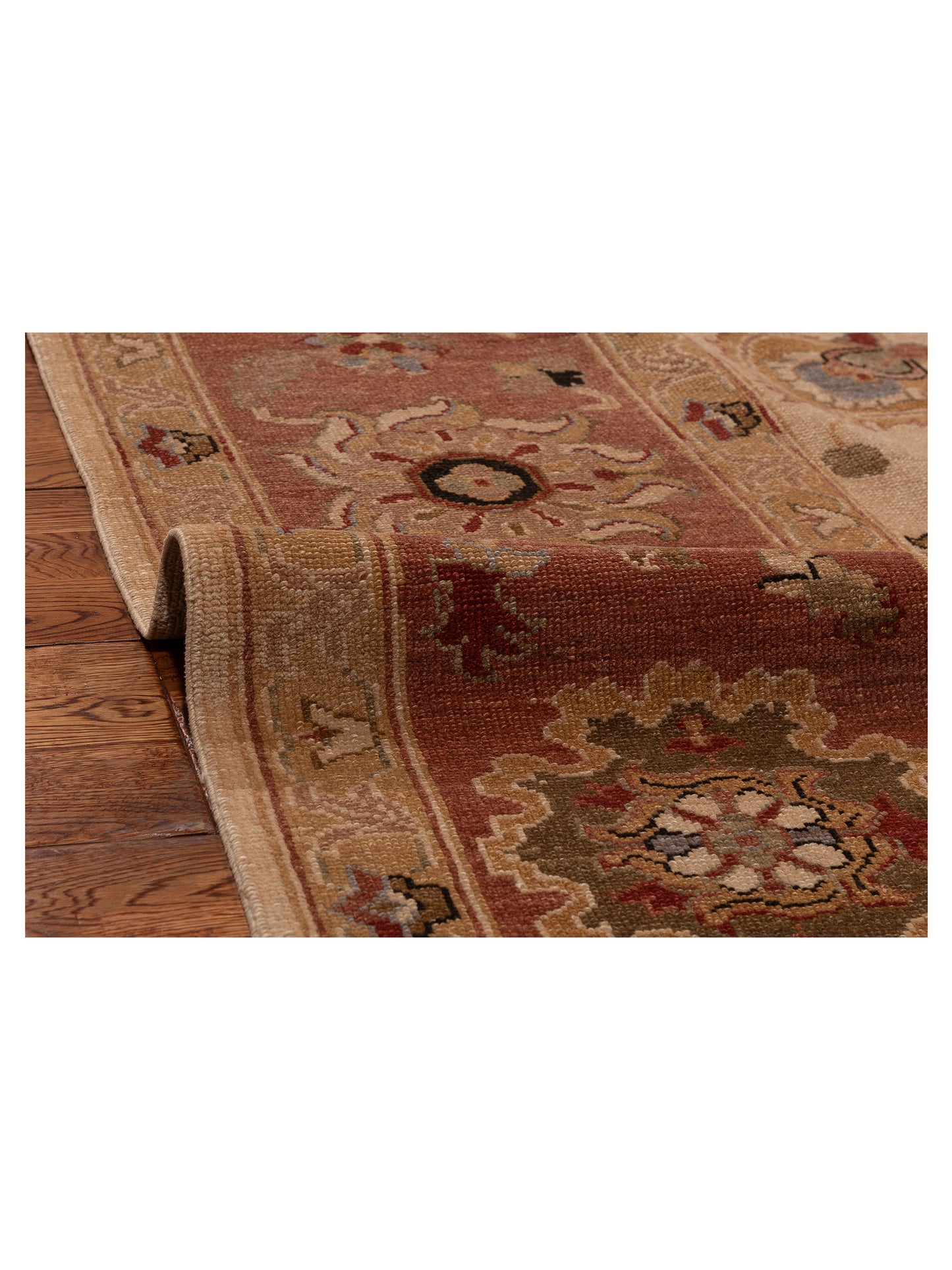 Pasha Turkish Elvan 79241 Beige Rust Traditional Hand Knotted Rug