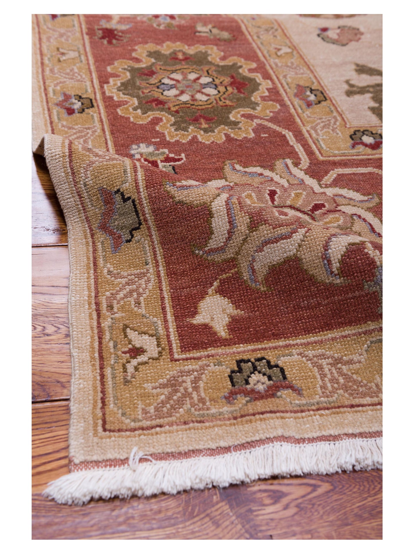 Pasha Turkish Elvan 79241 Beige Rust Traditional Hand Knotted Rug