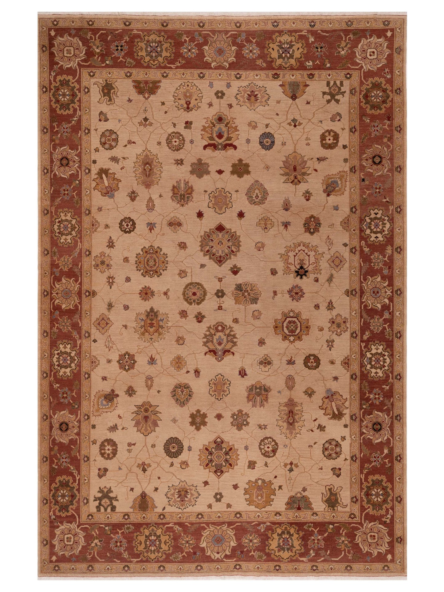 Pasha Turkish Elvan 79241 Beige Traditional Hand Knotted Rug