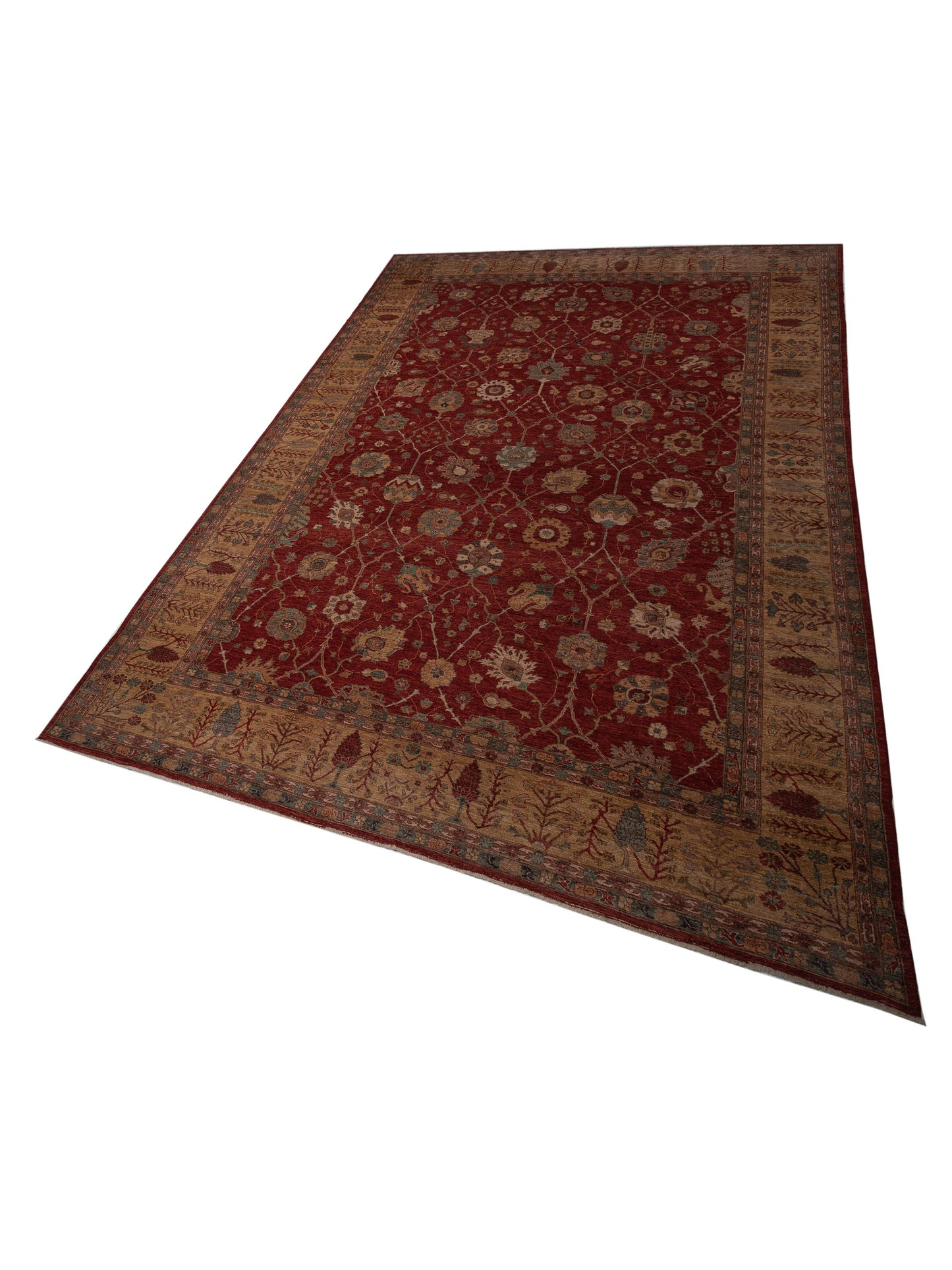 Pasha Elvan Turku Red Gold Traditional Hand Knotted Rug