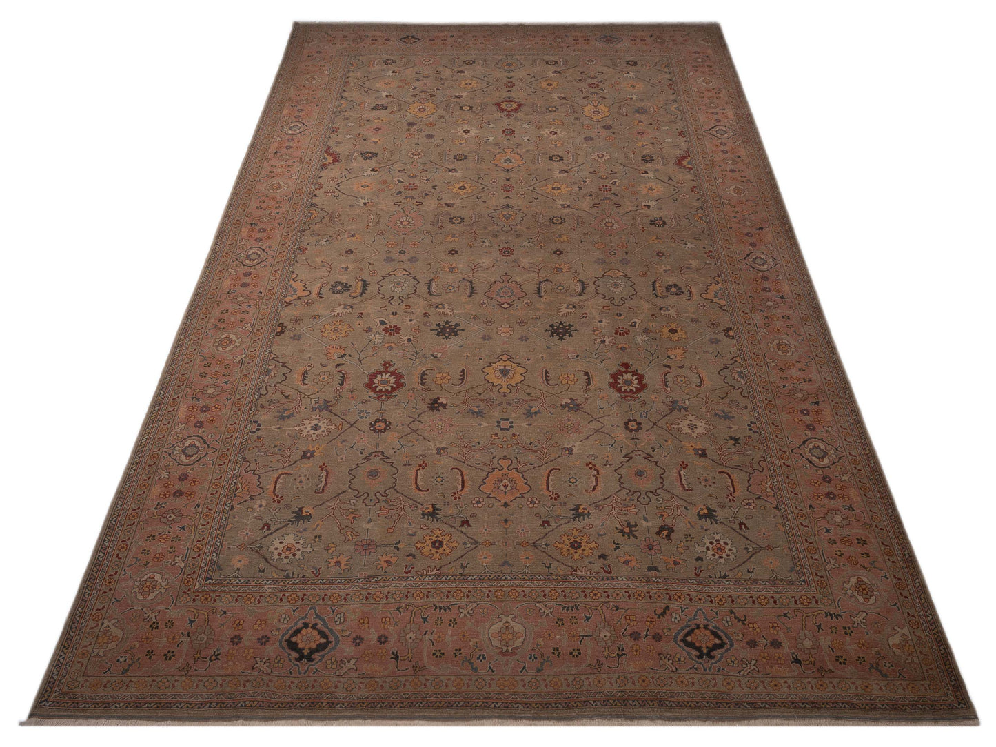 Pasha Turkish Elvan 79474 Silver Pink Traditional Hand Knotted Rug