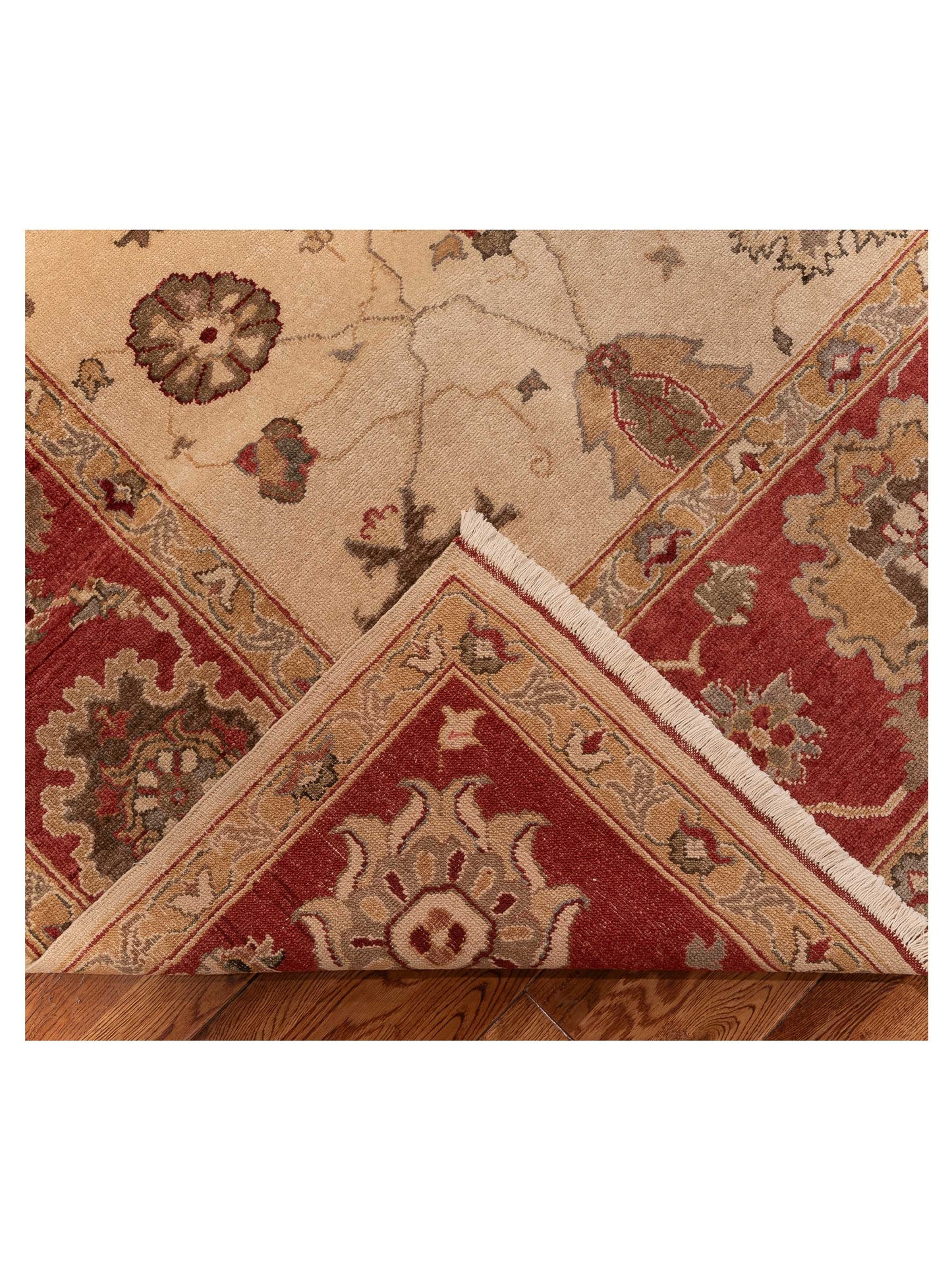 Pasha Turkish Elvan 79478 Ivory Red Traditional Hand Knotted Rug