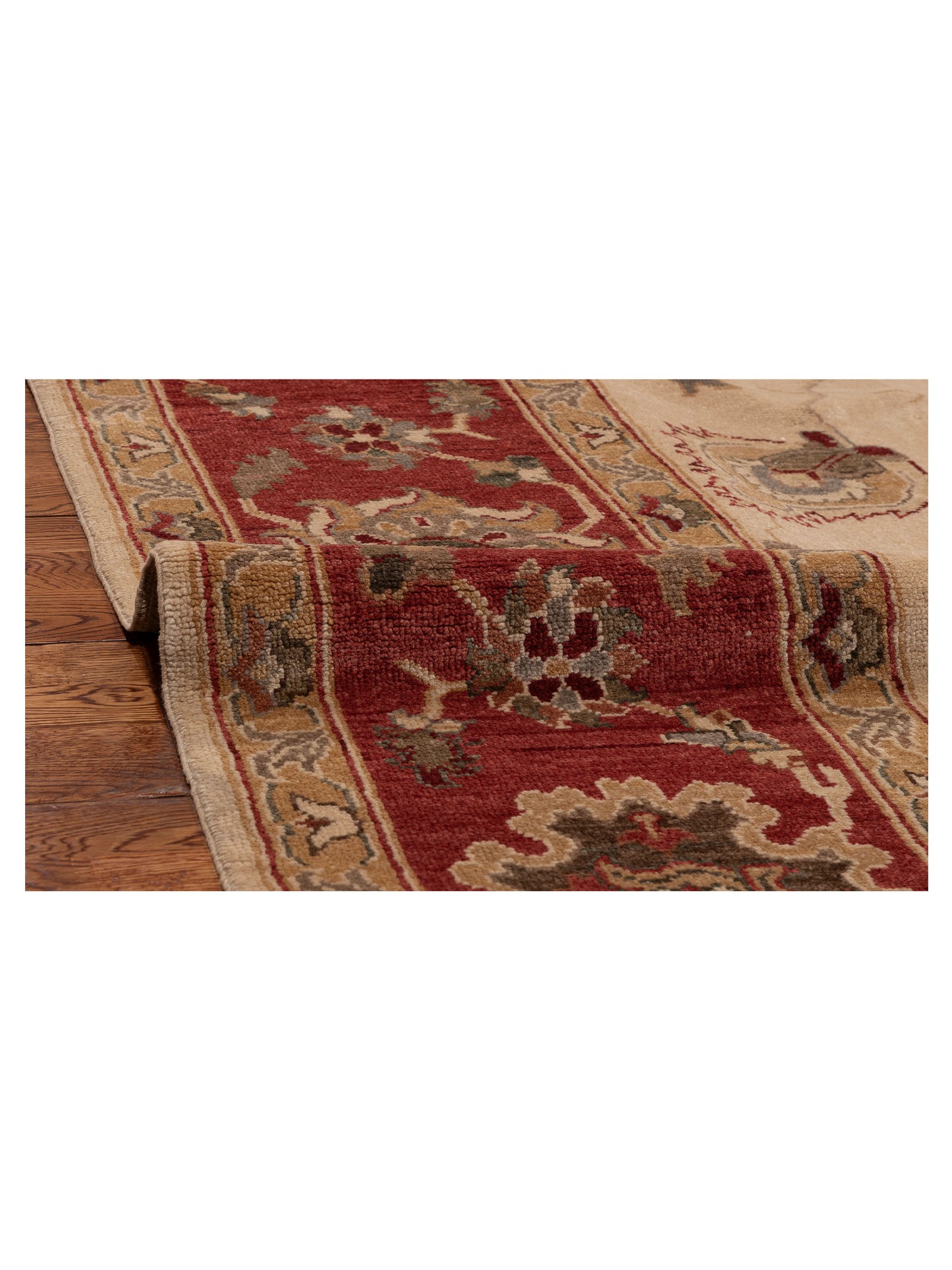 Pasha Turkish Elvan 79478 Ivory Red Traditional Hand Knotted Rug