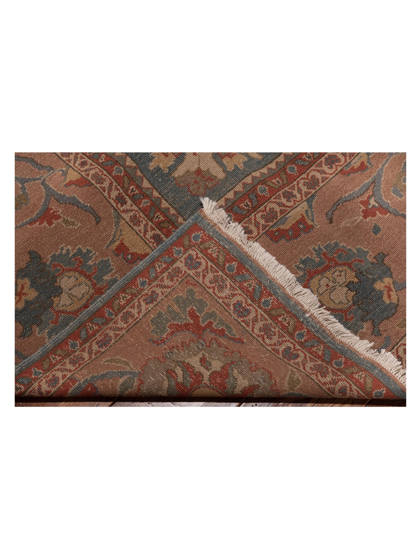 Pasha Turkish Elvan 79482 Blue Pink Traditional Hand Knotted Rug