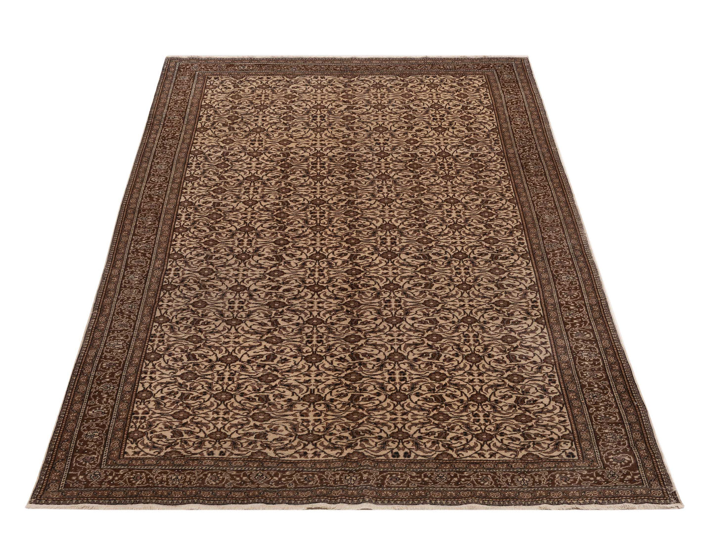 Rajpur Sivas 79797 Ivory Brown Traditional Hand Knotted Rug