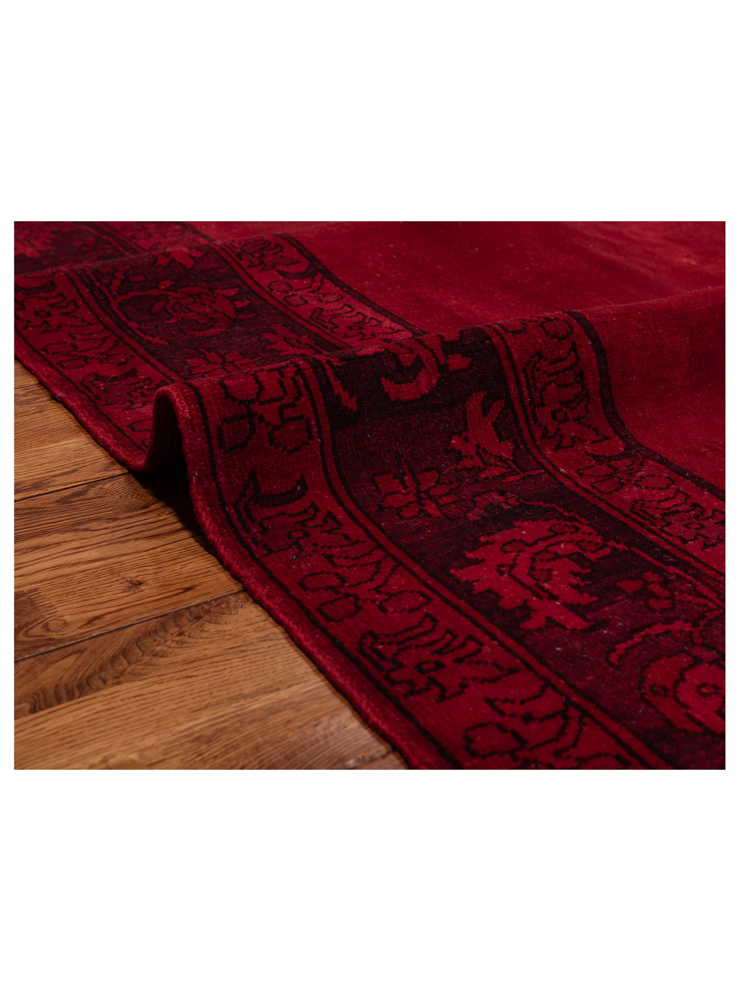 Pasha Vintage 79952 Red Red Contemporary Hand Knotted Rug