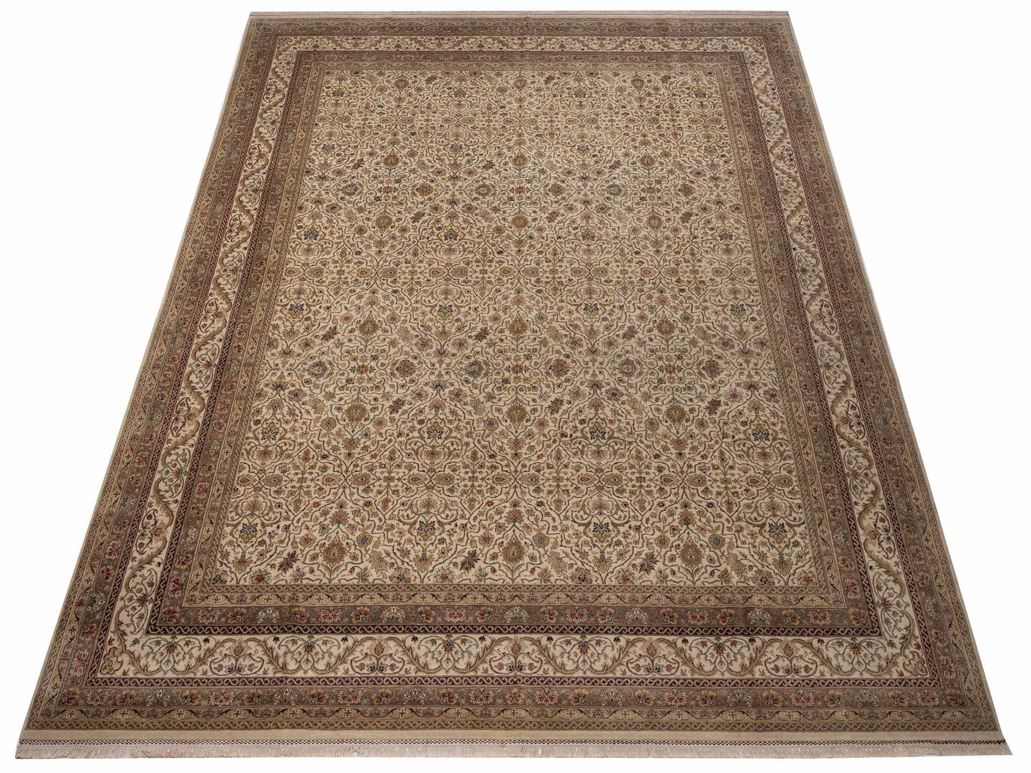 Rajpur Platinum 82046 Ivory Ivory Traditional Hand Knotted Rug