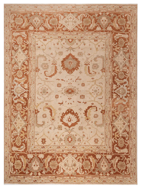 Authentic Angora Oushak Hande Gold Traditional Hand Knotted Rug