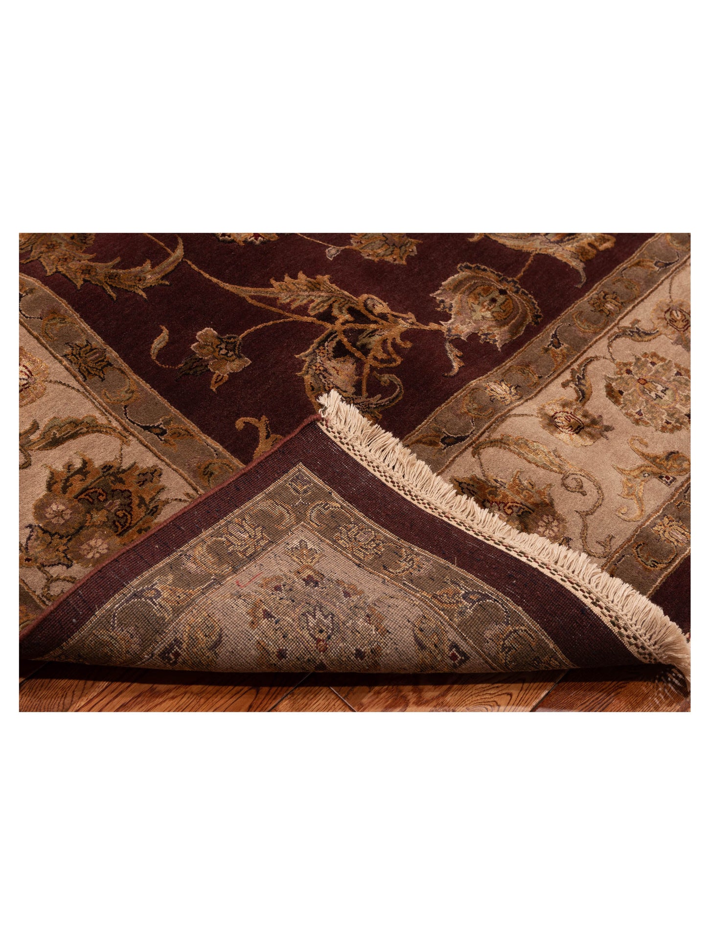 Rajpur Imperial Silk 82593 Plum Beige Transitional Hand Knotted Rug