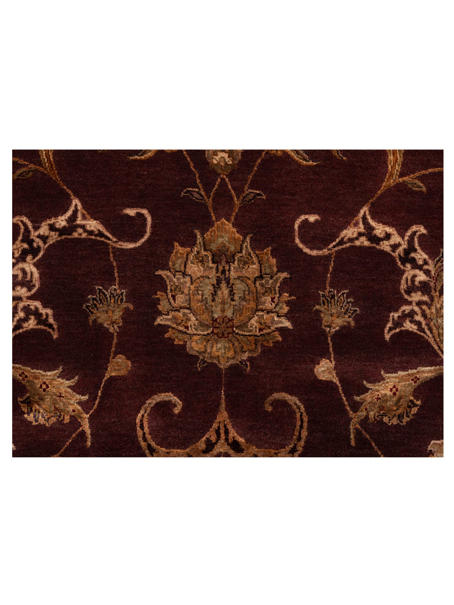 Rajpur Imperial Silk 82593 Plum Beige Transitional Hand Knotted Rug