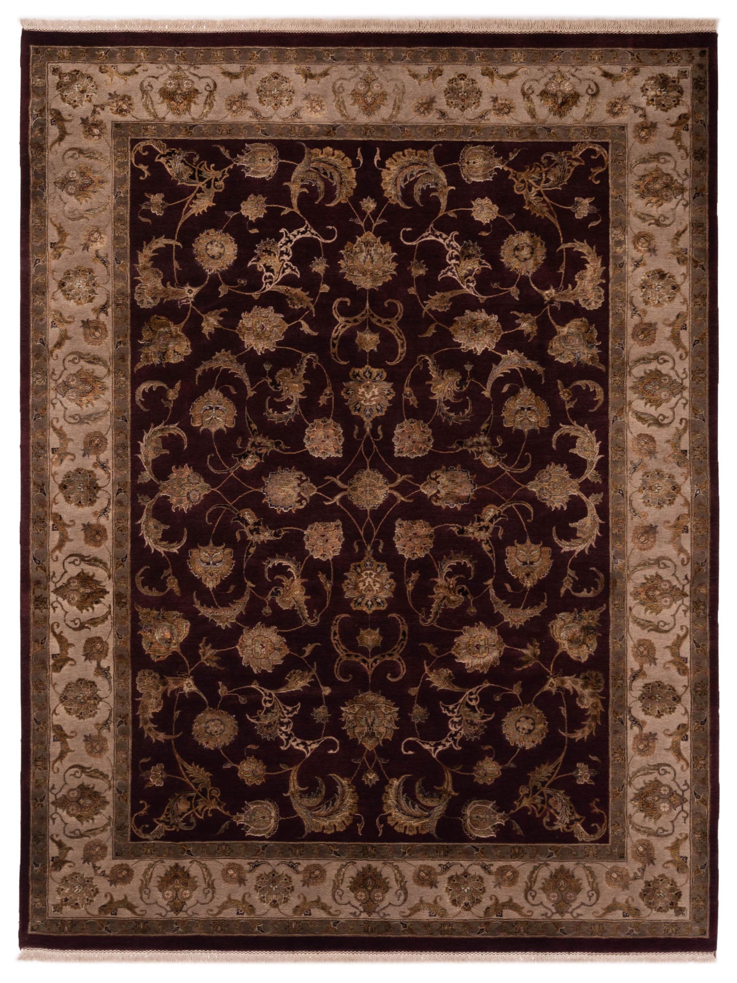 Rajpur Imperial Silk 82593 Plum Transitional Hand Knotted Rug