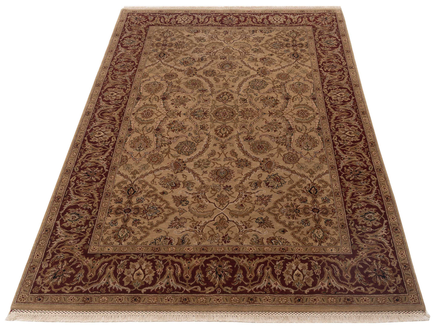 Rajpur Crown 82678 Beige Red Transitional Hand Knotted Rug